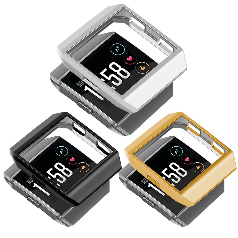 Compatible Ionic Case Protector Soft Shock Proof Protective Slim Frame Durable Cover Accessories for Ionic smartwatch Women Men (Classic Gold Silver Black)