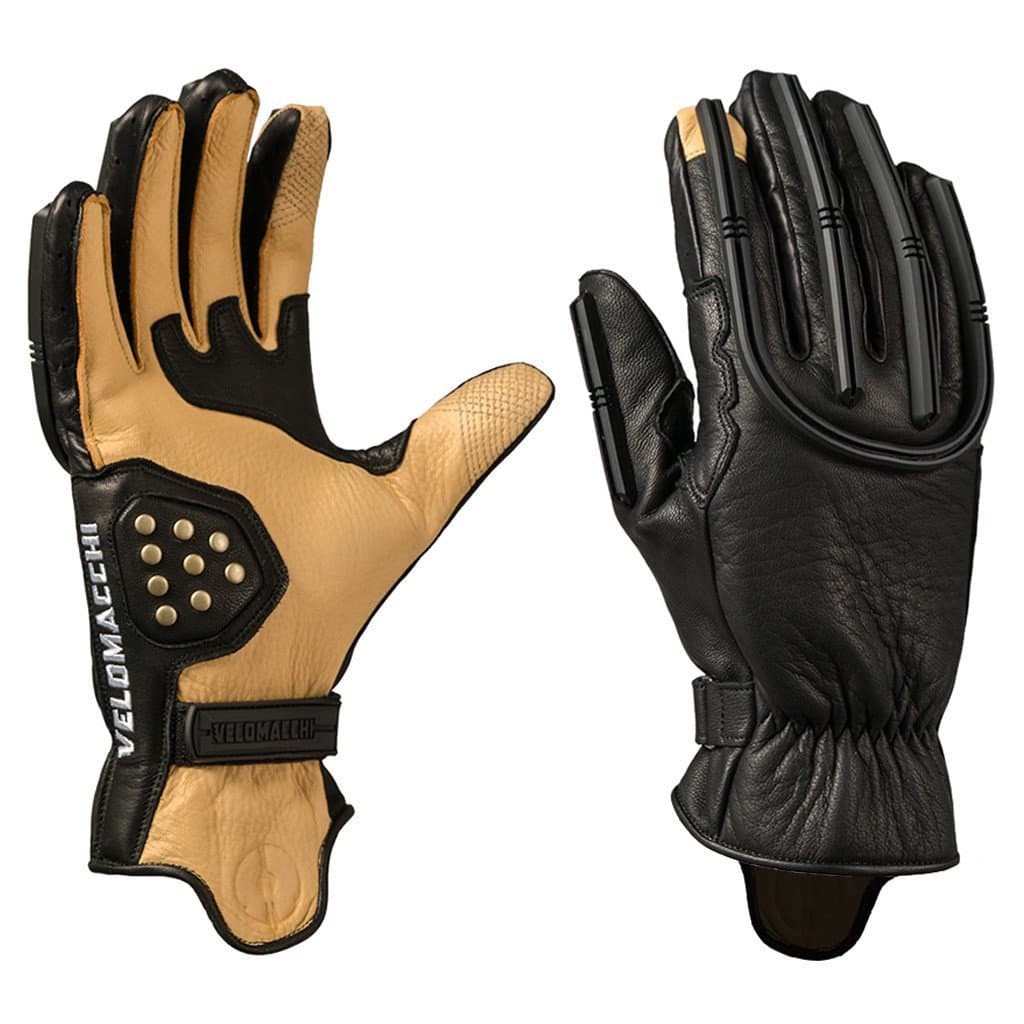 Speedway Deerskin Motorcycle Gloves Tan/Black Large