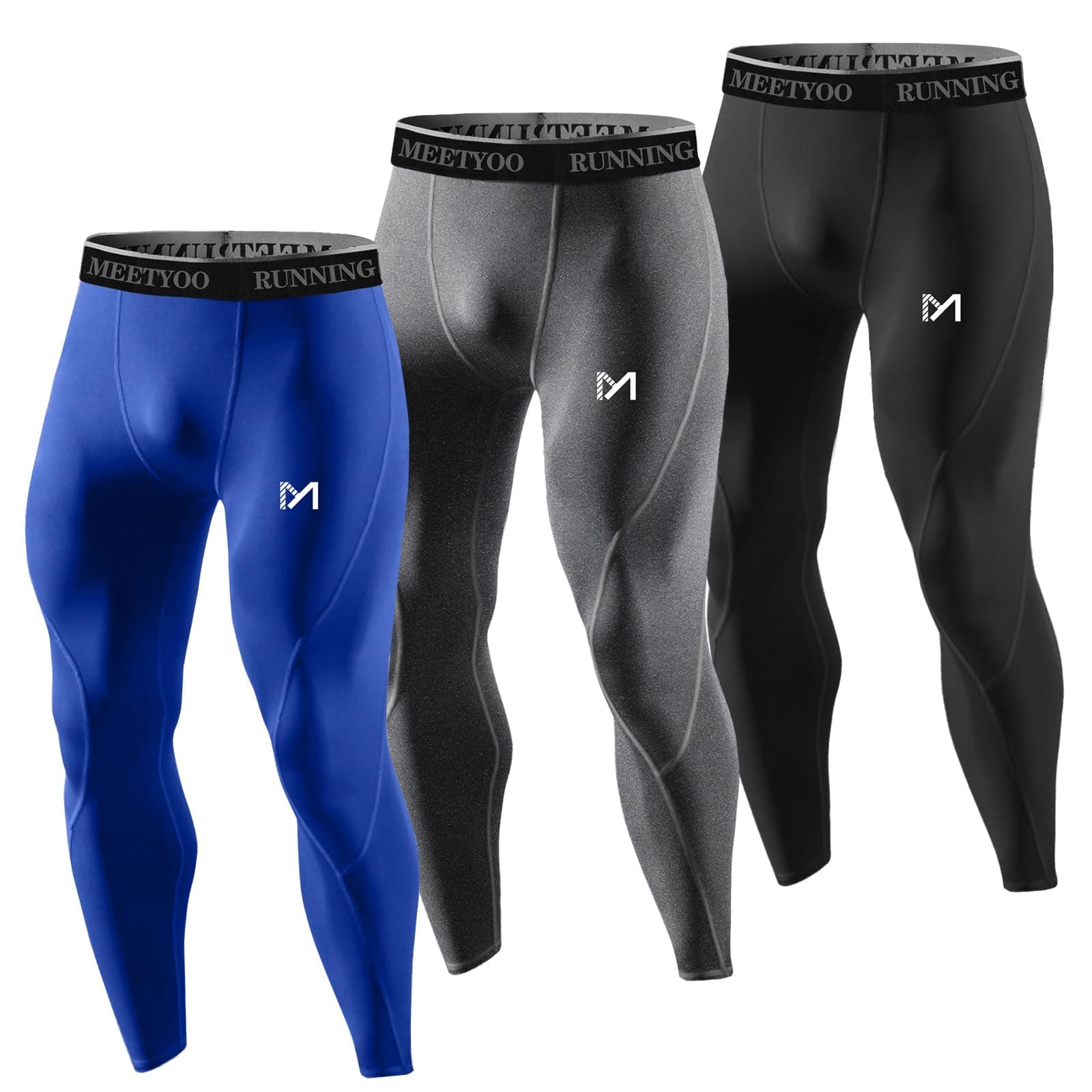 mens for Men, Cool Dry Sports Workout Running Tights Leggings Compression Pants, 3pcs-c, Medium US