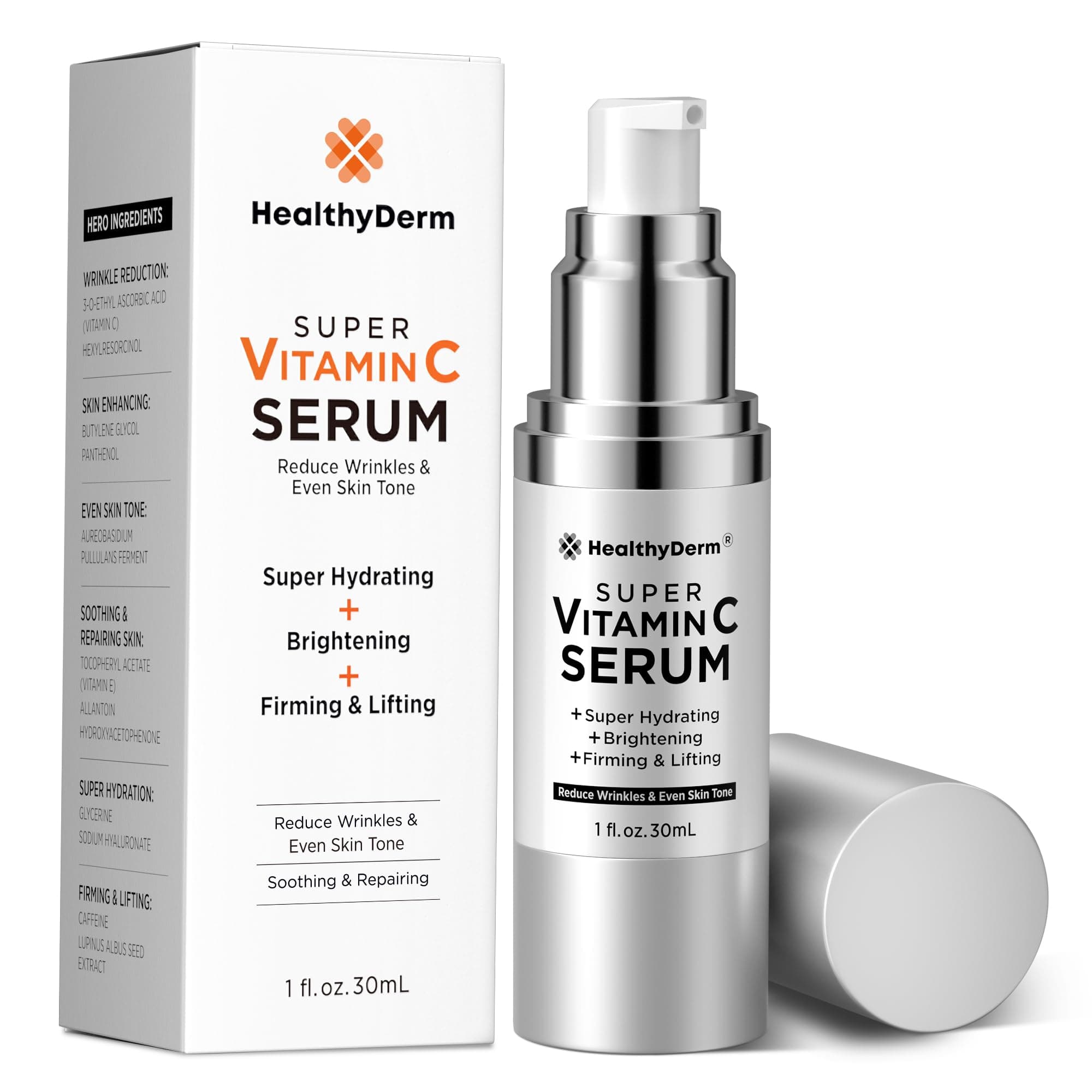 Women's Super Vitamin Face Serum: Anti Aging Facial Skin Care with Hyaluronic Acid, Niacinamide, Peptides, Vit C, E- Face Cream for Mature Women Over 70 60 50