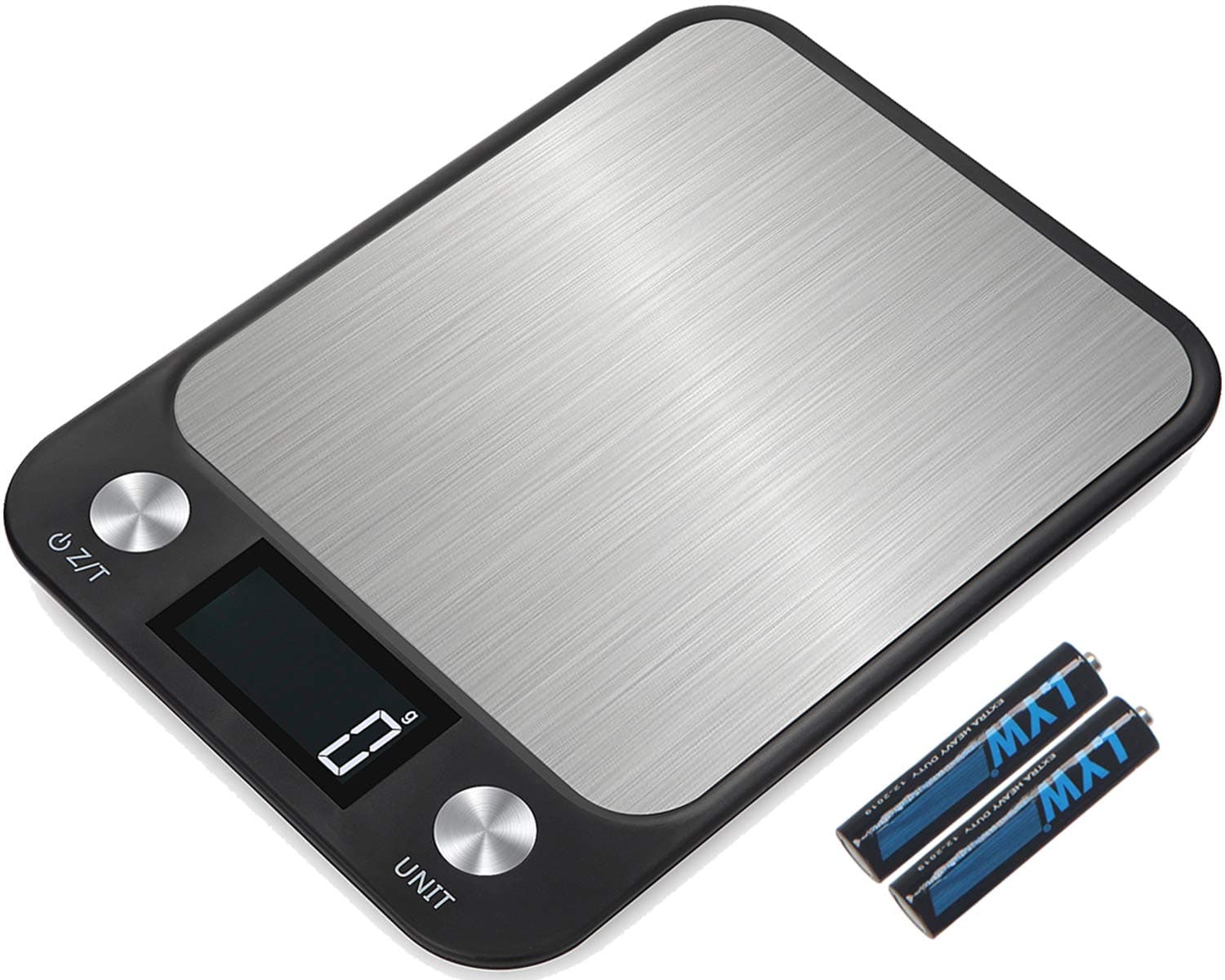 Leandro Digital Food/Kitchen Scale,22 lb 10 kg,Large Gram Scale for Cooking and Baking,Large Backlit LCD Display,Sensitive Touch Function Key,Black,Batteries Included