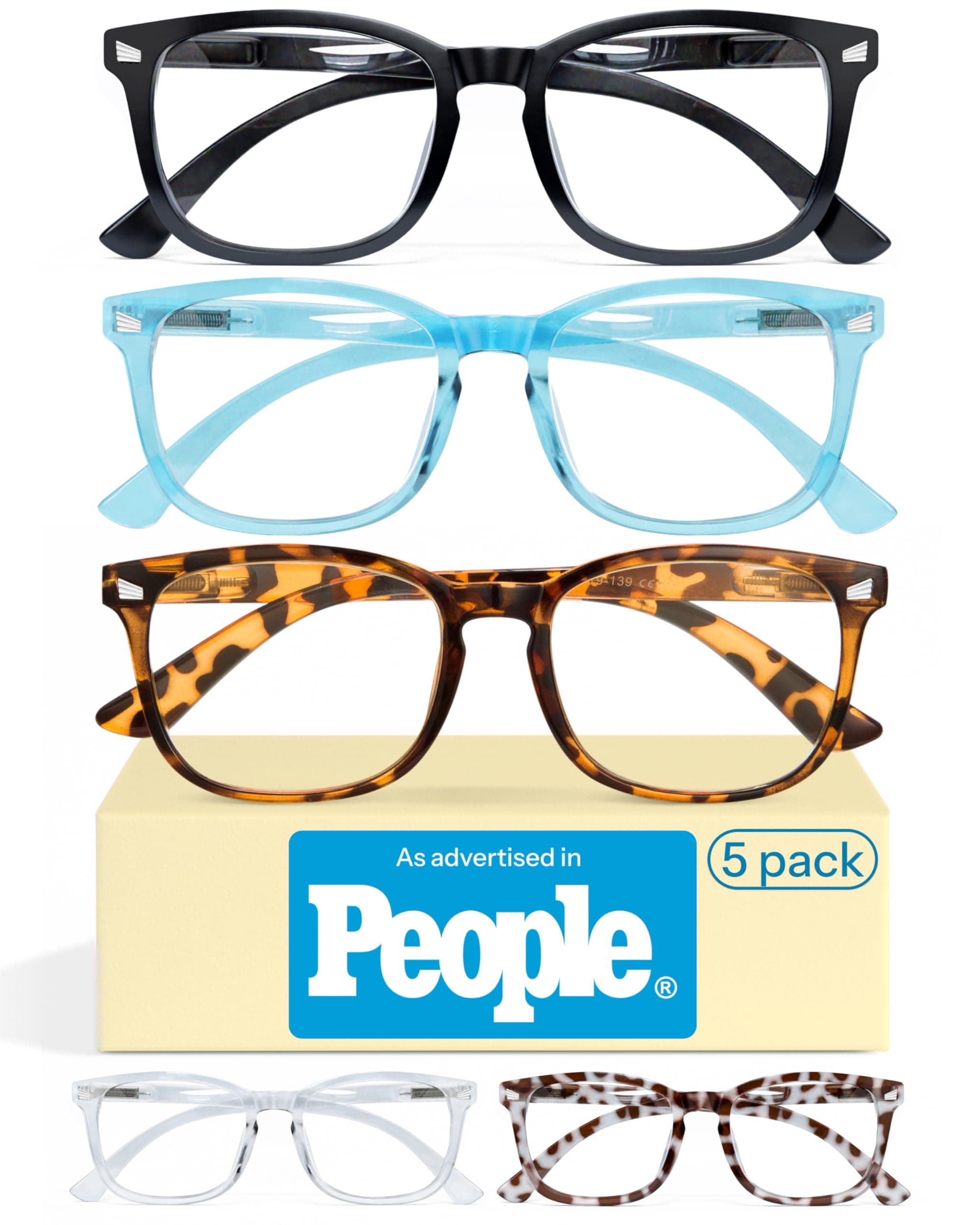 CCVOO 2.25 Reading Glasses for Women, Eye glasses, Blue Light Readers for Women, Cheaters