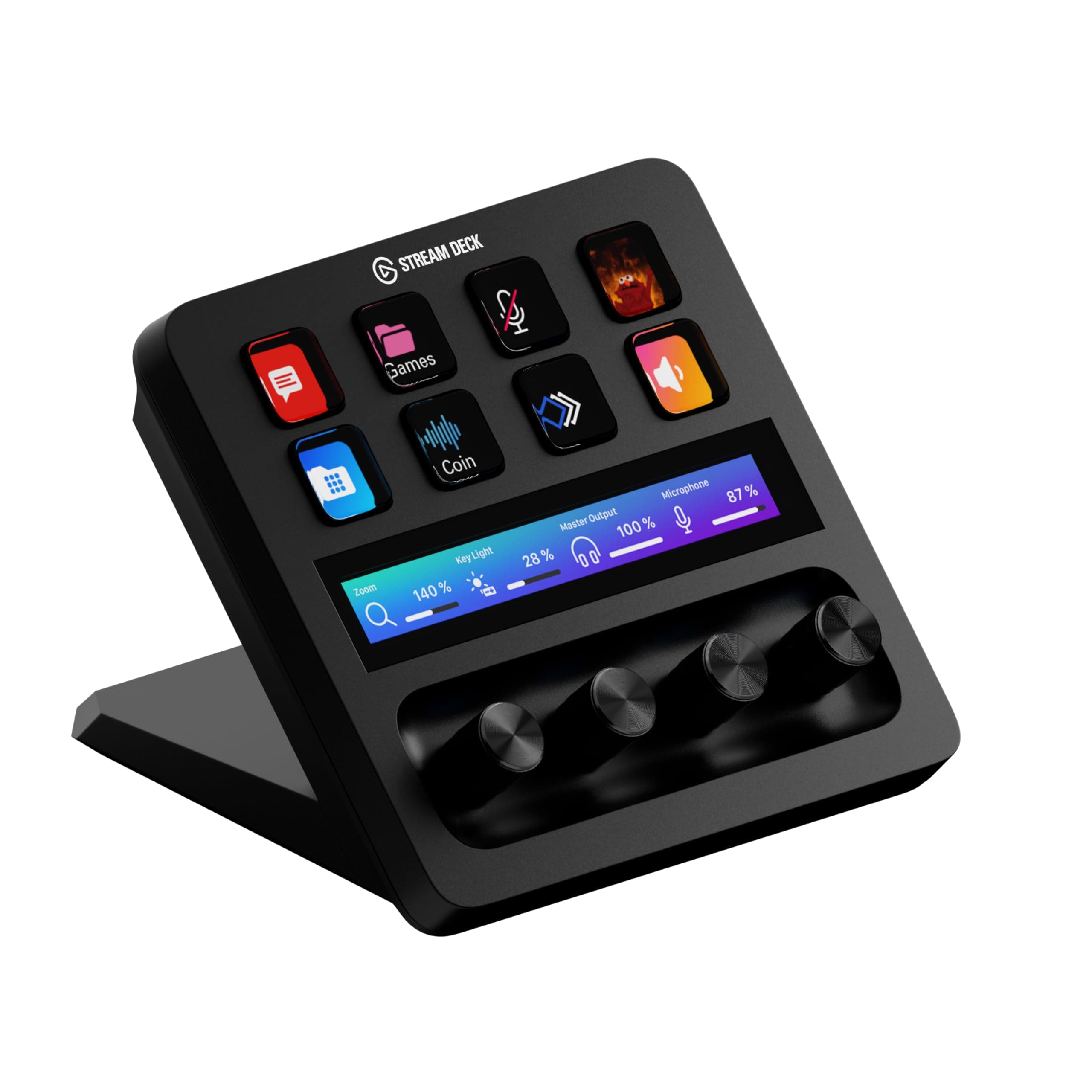 Stream Deck +, Audio Mixer, Production Console and Studio Controller for Content Creators, Streaming, Gaming, with customizable touch strip dials and LCD keys, works with Mac and PC