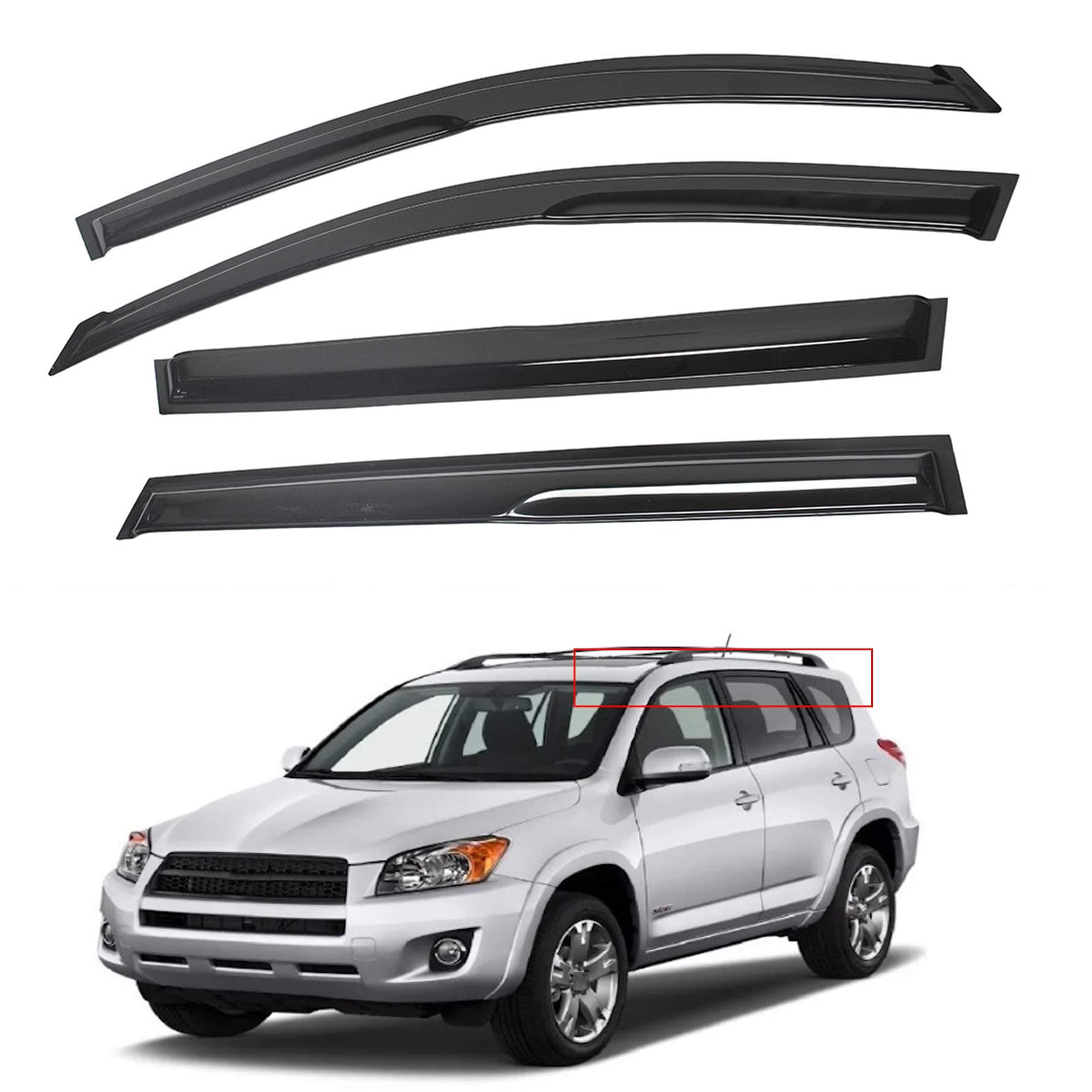 munirater Side Window Vent Visor Rain Guard Deflector Replacement for 2006-2012 Toyota Rav4