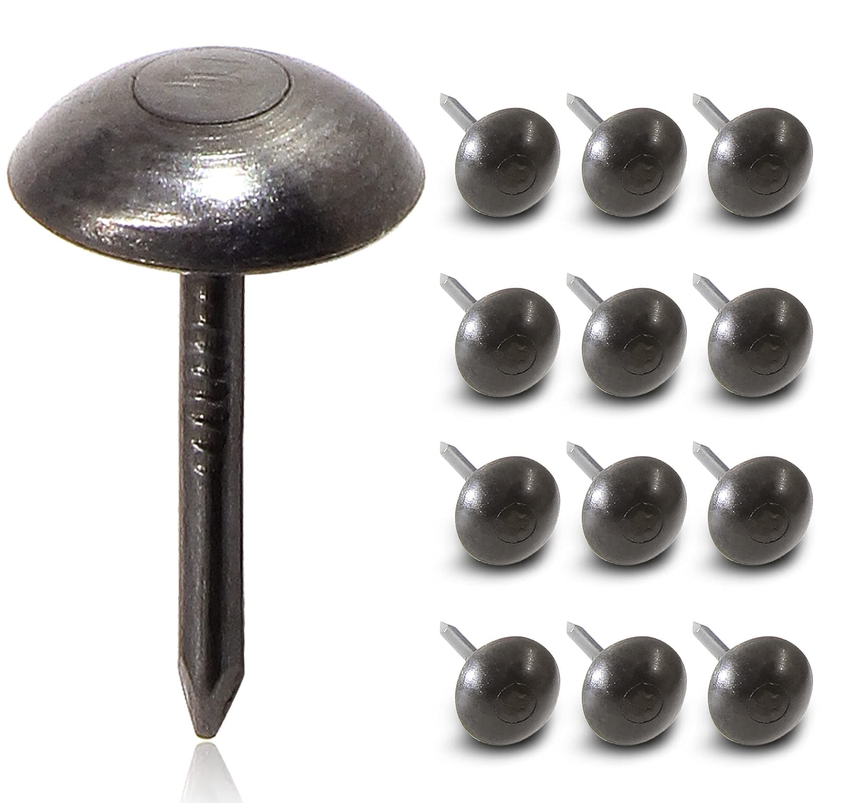 200 PCS Black Upholstery Tack Thumb Tacks Push Pins, Metal Decorative Tacks Tack Nails for Furniture Cork Board Wall - 0.4" x 0.5"
