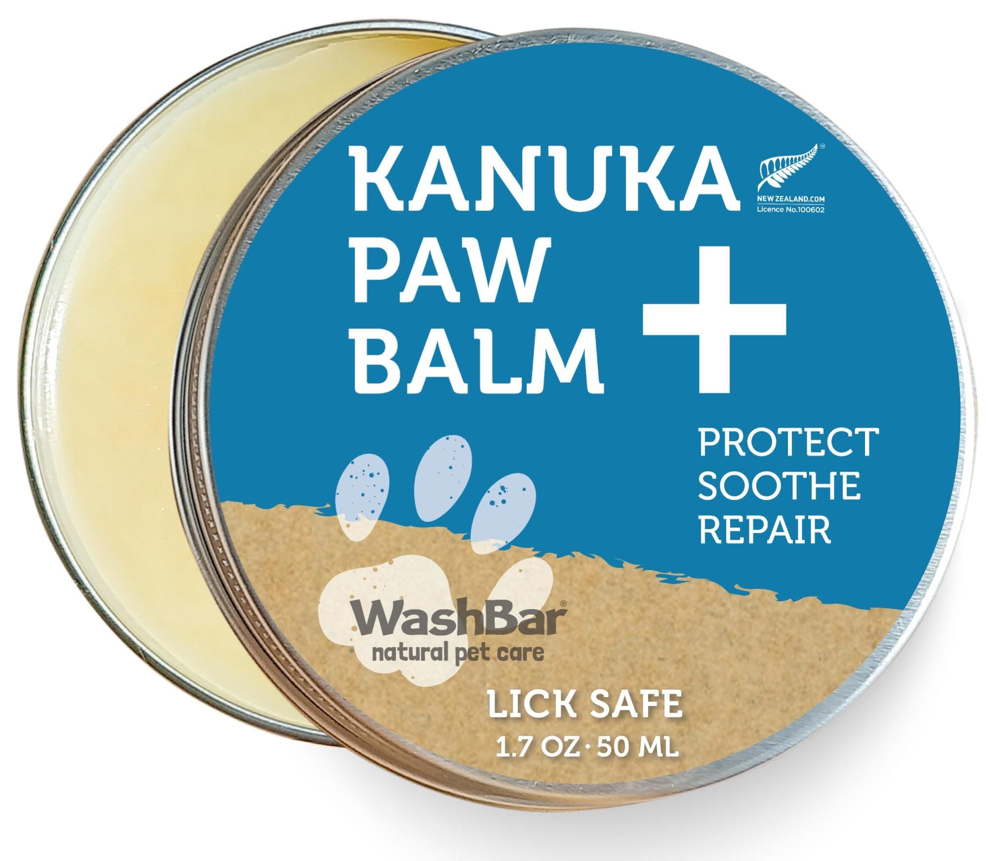 WashBar Organic Dog Paw Balm - Itch Relief and Hot Spot Treatment for Dogs Nose and Paws, Natural Ingredients Made in New Zealand Including Bees Wax, 1.7 Oz