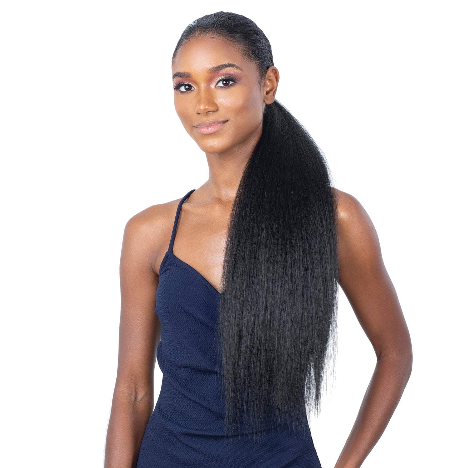 Organique Mastermix(1B Off Black) - Synthetic Pony Pro Wrap Around Ponytail - NATURAL YAKY 60cm (1B Off Black)