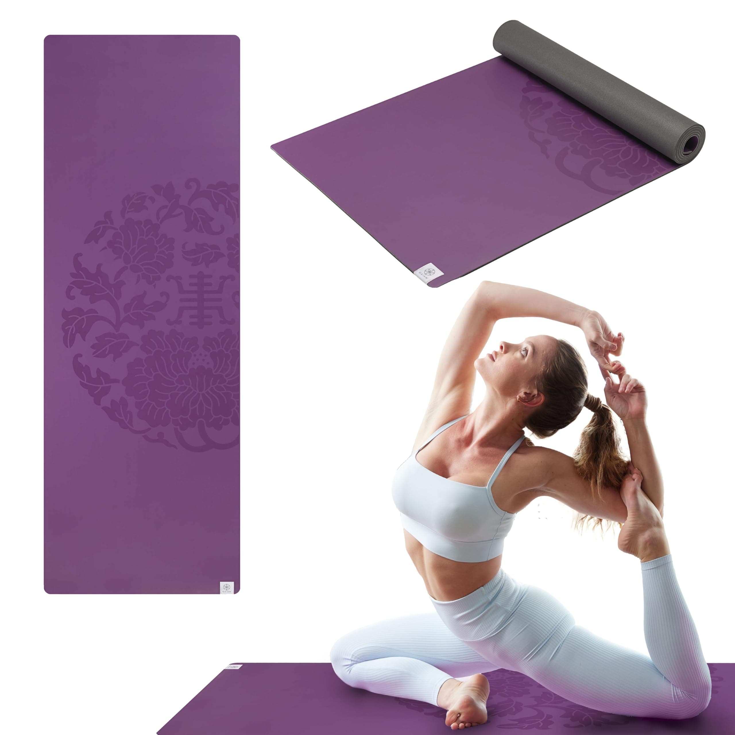 Dry-Grip Yoga Mat - 5mm Thick Non-Slip Exercise & Fitness Mat for Standard or Hot Yoga, Pilates and Floor Workouts - Cushioned Support, Non-Slip Coat - 68 x 24 Inches