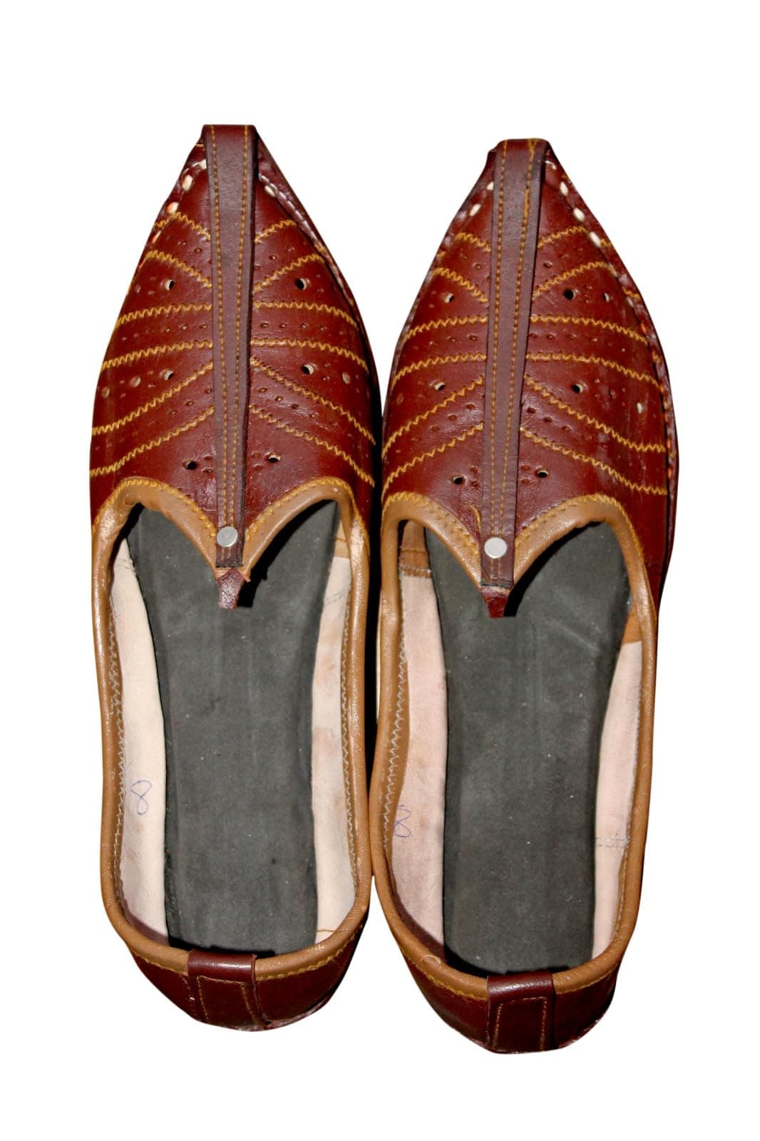 SANDYCRAFT Present Men Handmade Traditional Designer Wedding Sherwani Punjabi Jutti Stylish Ethnic Jooti SCF-88 (Brown, numeric_9)