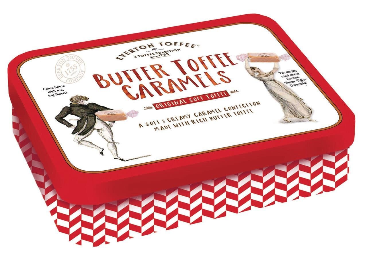 Everton Toffee Butter Toffee Caramels, Original Toffee Flavor (8 oz. tin) Gourmet, Artisan Soft Toffee Caramels, Soft and Creamy Caramel Candy, Small Batch Crafted Chewy Toffee Treats