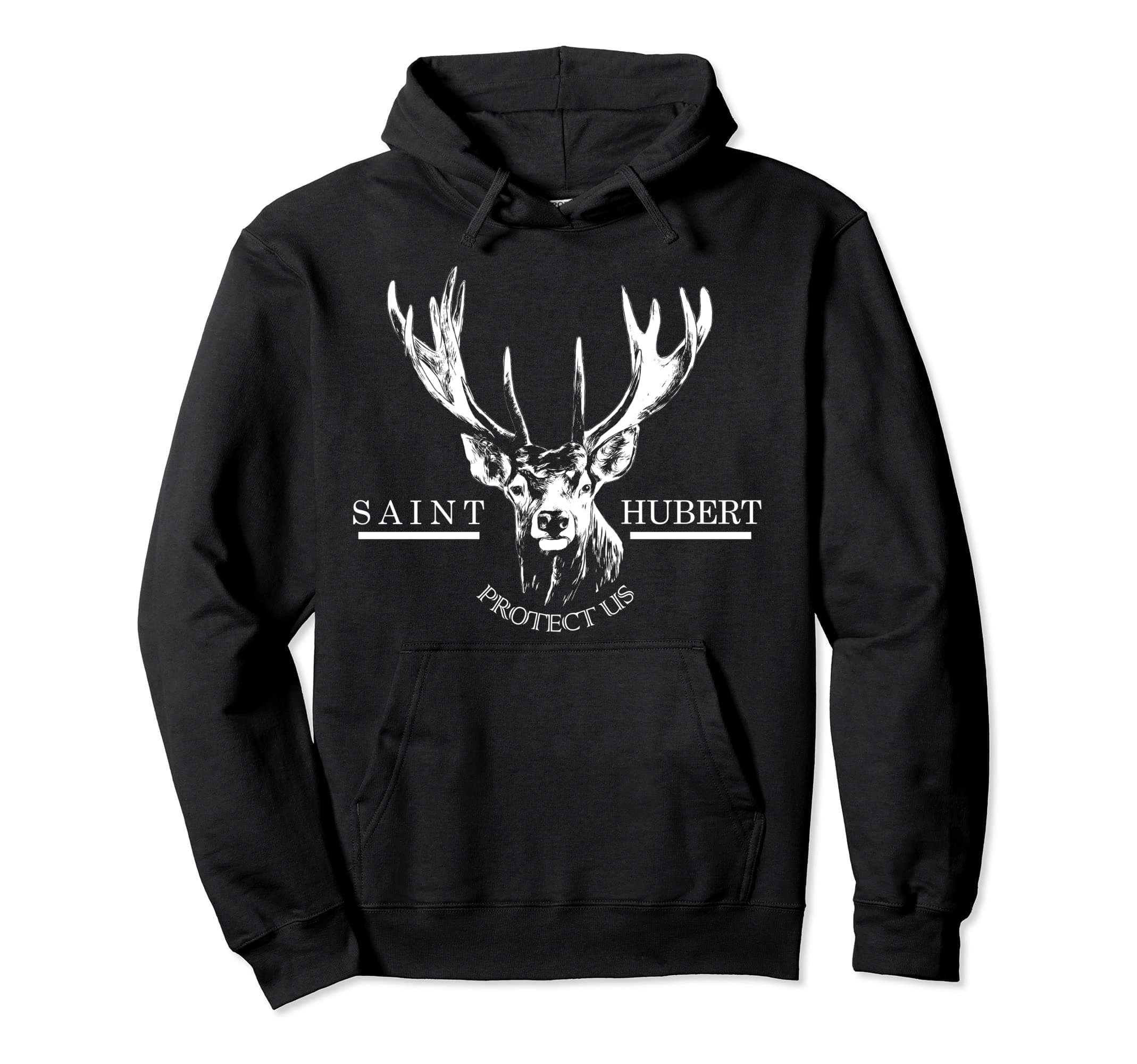 Catholics St.HubertusSt. Hubert Hubertus Patron Saint of Hunters Stag Gifts Pullover HoodieOEKO-TEX STANDARD 100
