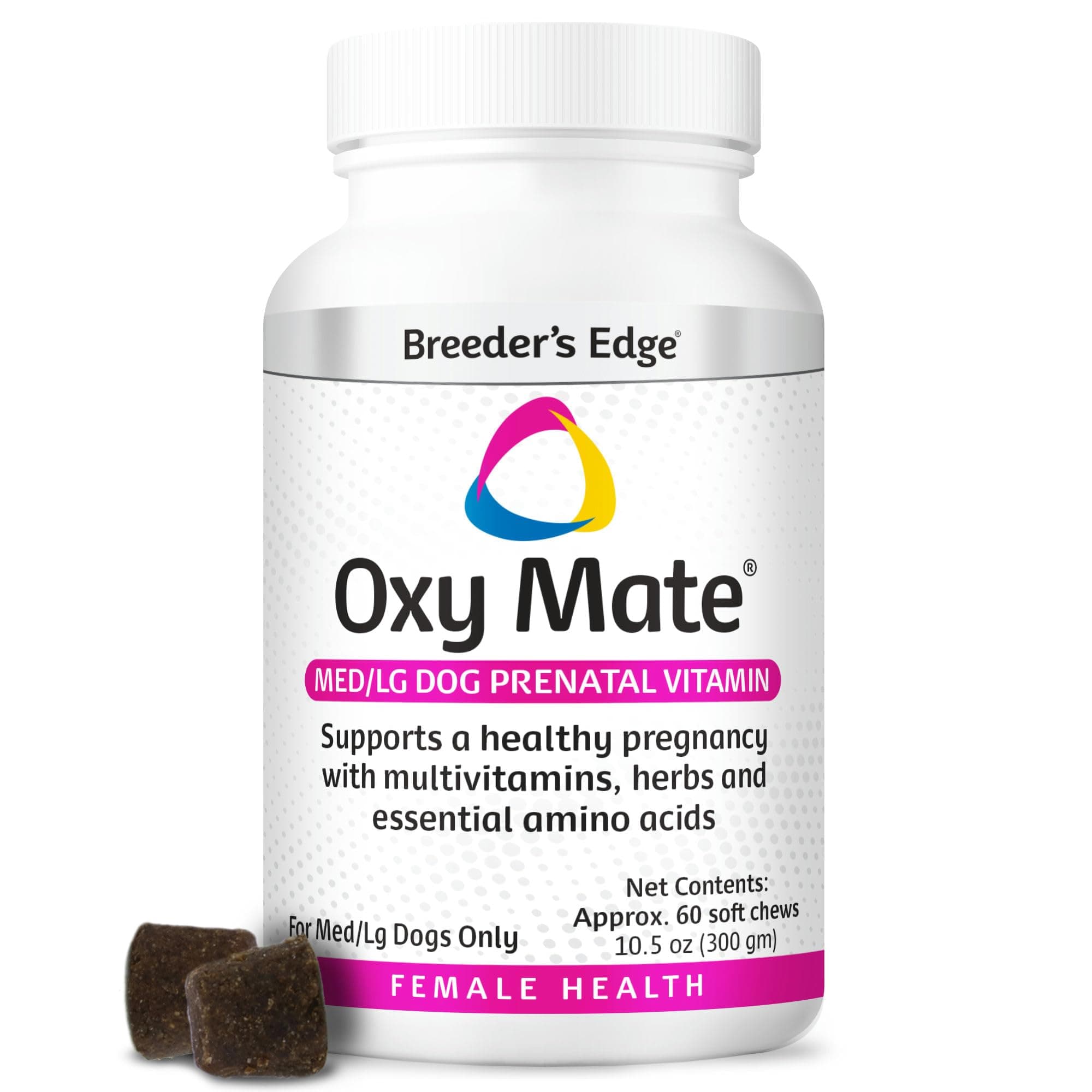 Revival Animal Health Breeder's Edge Oxy Mate- Prenatal Supplement- for Medium & Large Dogs- 60ct Soft Chews
