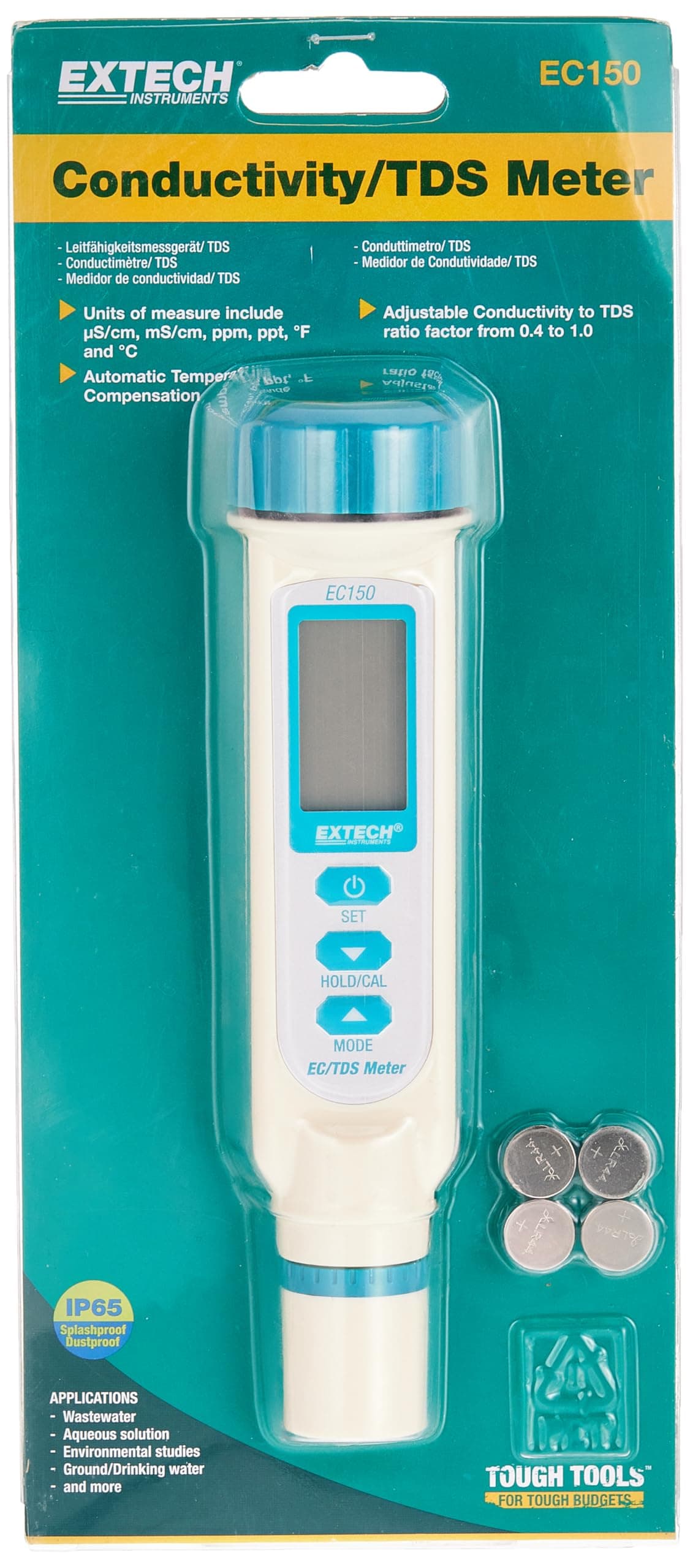 Extech EC210 - Compact Conductivity/TDS Meter – Handheld Water Quality Tester with Temperature Compensation