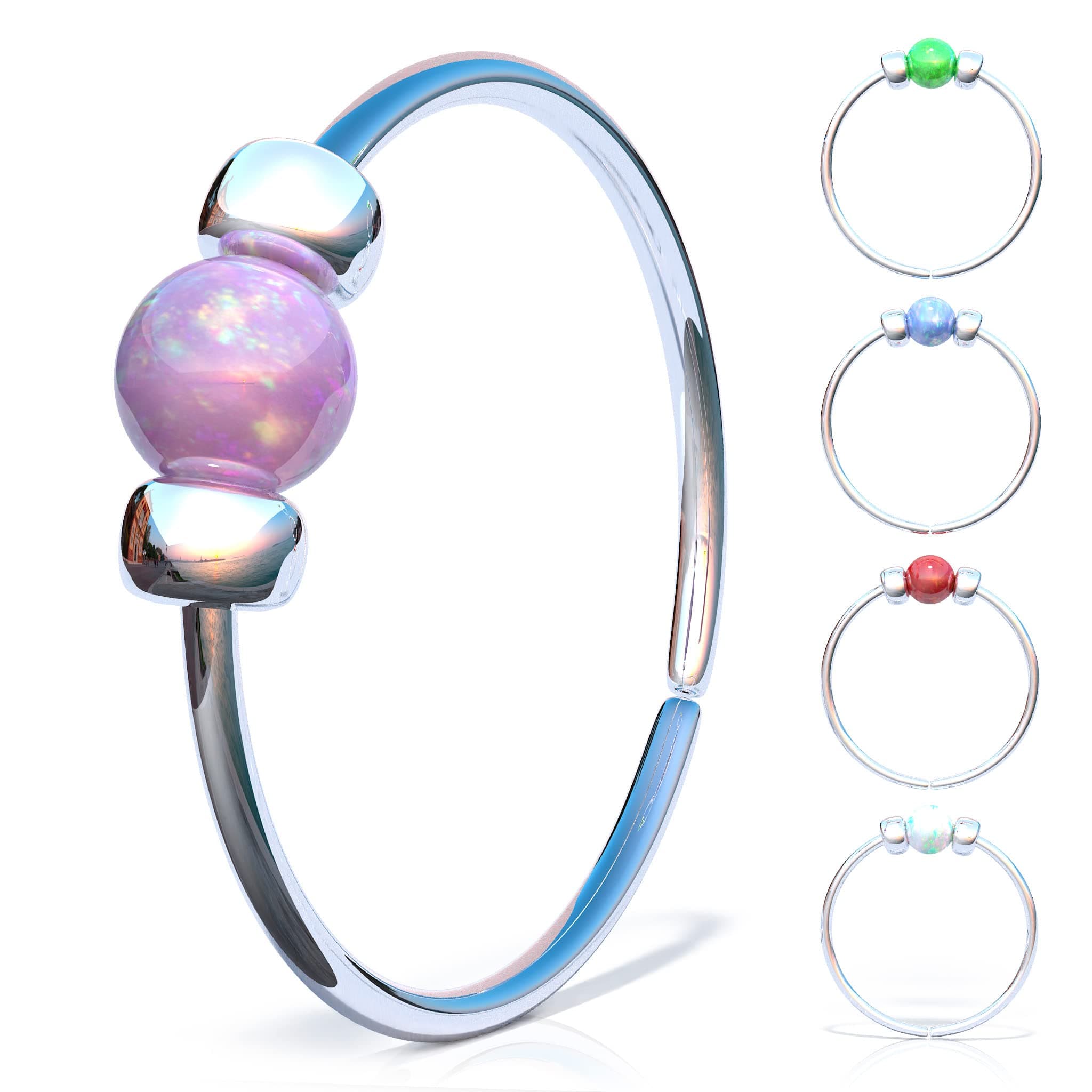 Opal Nose Ring Piercing