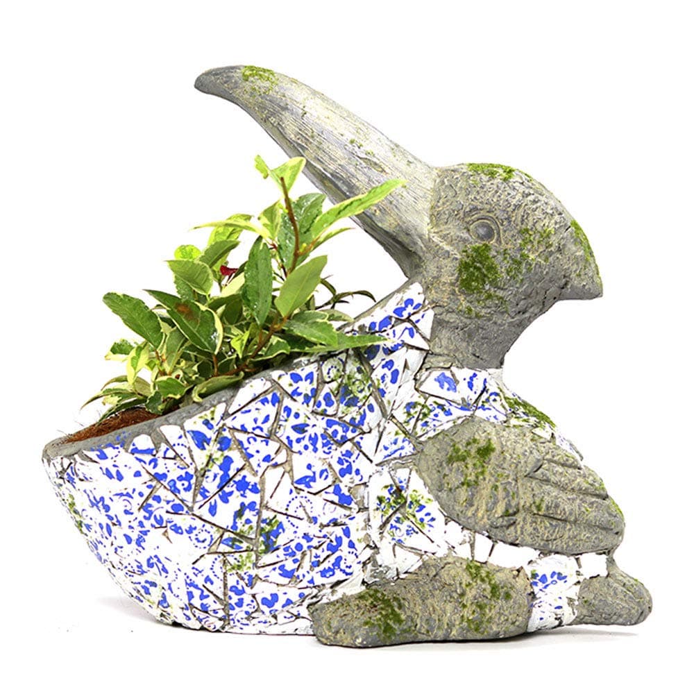 Toucan Bird Planter Pot (Grey & White)