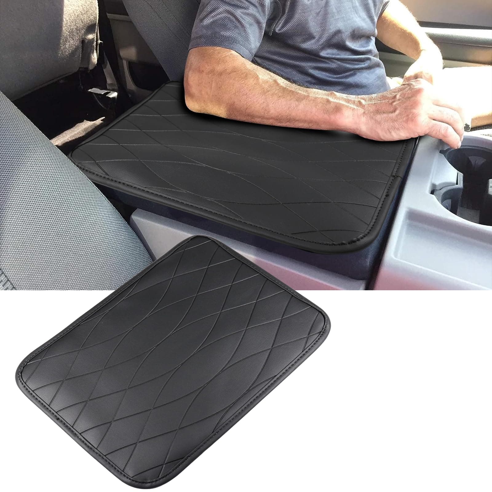 ZEJUN Center Console Cover, Car Armrest Cover Armrest Cover Car Center Console Cover Arm Rest Pad for Car Accessories Interior Protection for Most Vehicle, SUV, Truck, Car (Black)