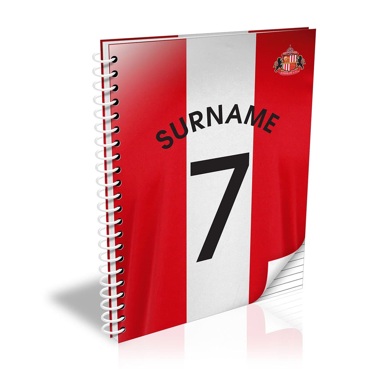 Official PERSONALISED Sunderland AFC Shirt Notebook A5