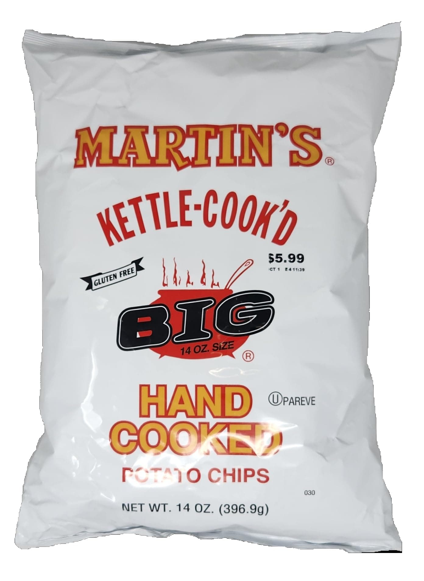 2 Pack of Martins Kettle Cooked Potato Chips, Hand Cooked 14 Oz. Bags