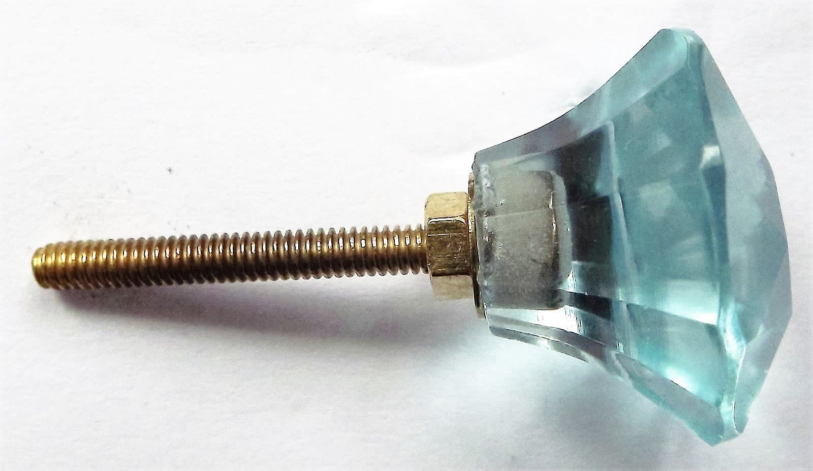 Tiny Duck Egg Blue cut glass drawer & cupboard pulls door cabinet knobs 22 mm