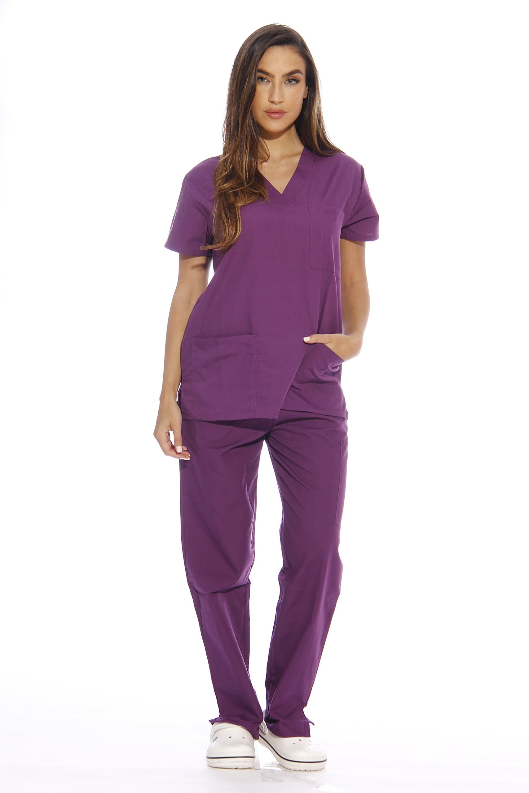 Just Love Women's Six Pocket Medical Scrubs Set (V-Neck with Cargo Pant)