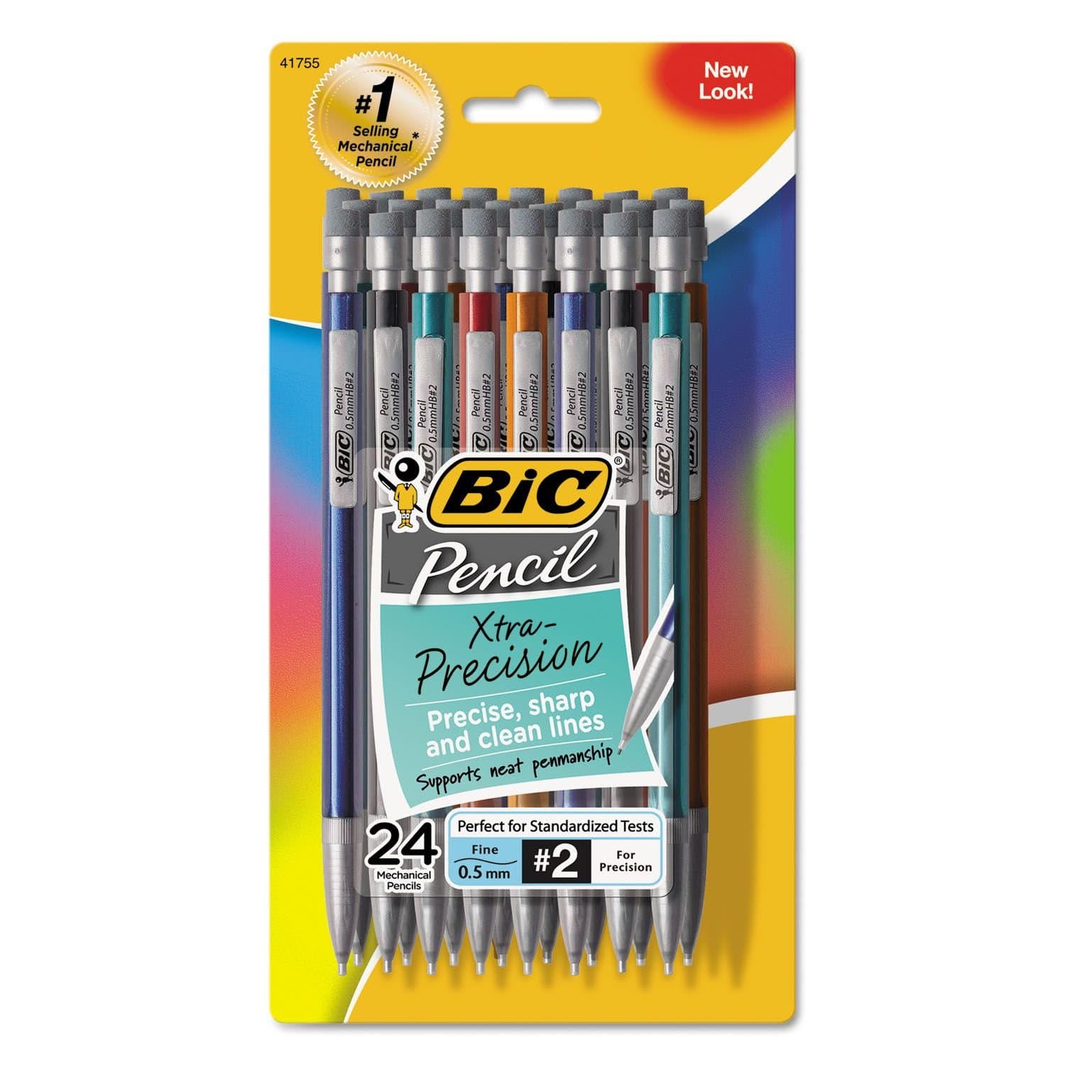 Xtra-Precision Mechanical Pencil, 0.5mm, Assorted Color Barrels, 24pk. - All Pencils [Bulk Savings]