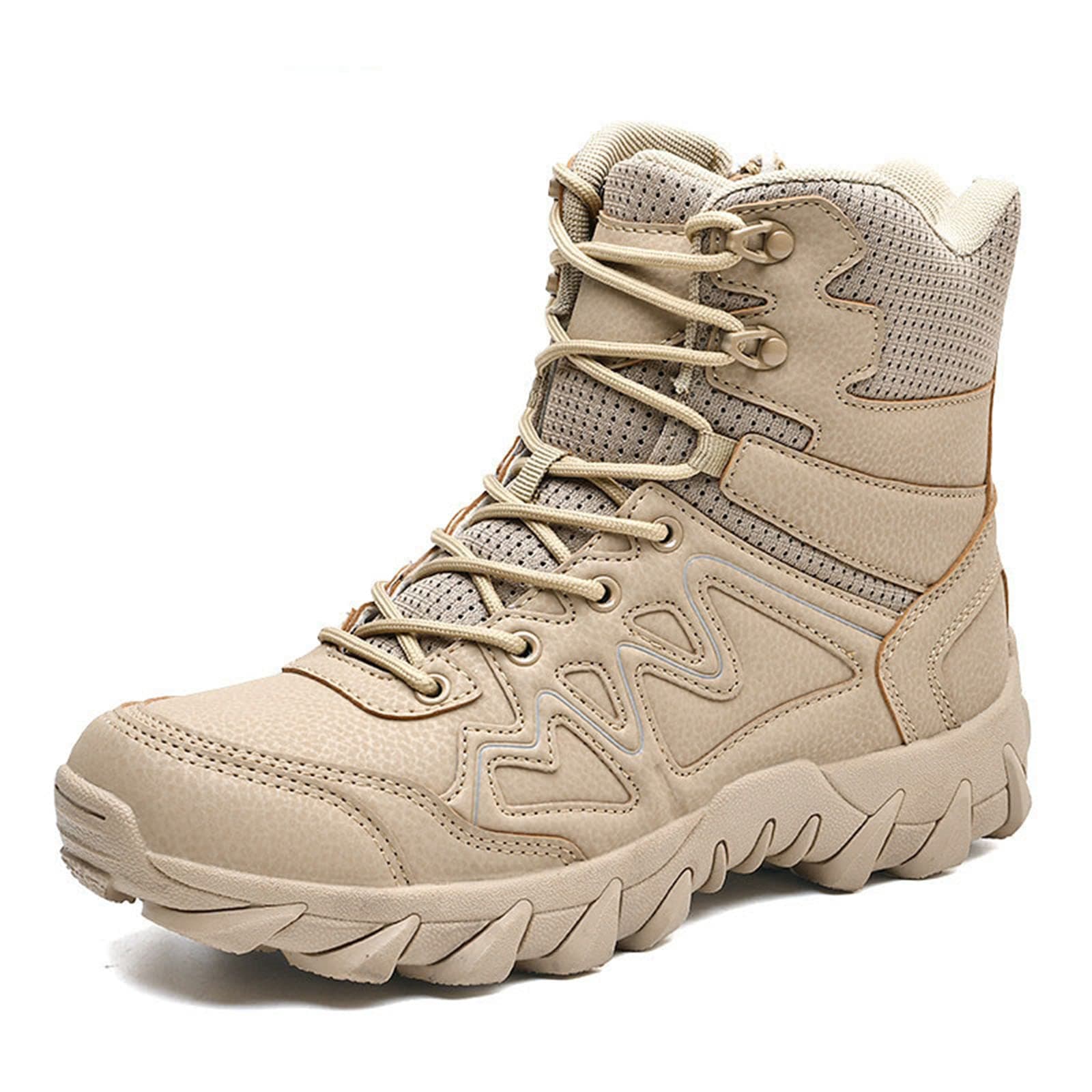 Tactical Military Boots,Lightweight Breathable Military Boots,Lace Up All Terrain Shoes,High Top Combat Boots,Ultralight Desert Waterproof Hiking Work Safety Shoes