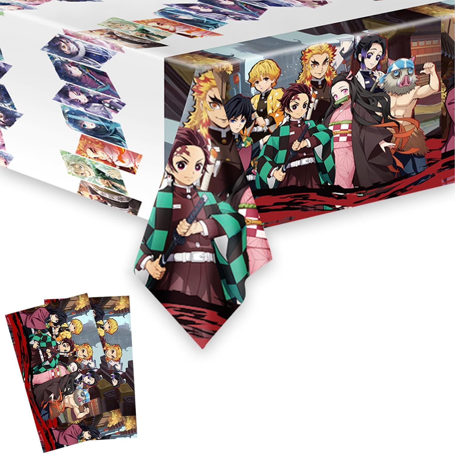 2Pack Demon Tablecloth Disposable Tablecover Birthday Party Supplies and Decorations for Kid Boy Baby Shower Rectangle Tables 70"X42"