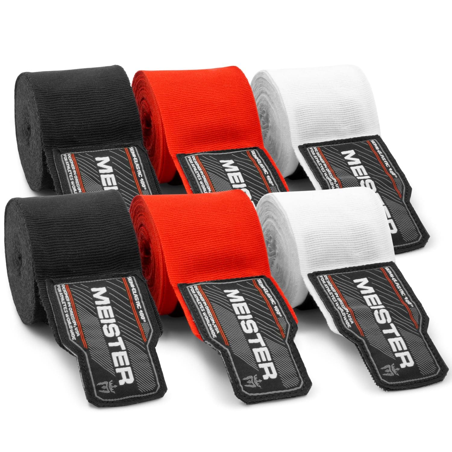 Meister 180" Semi-Elastic Hand Wraps - 3 Pair Pack