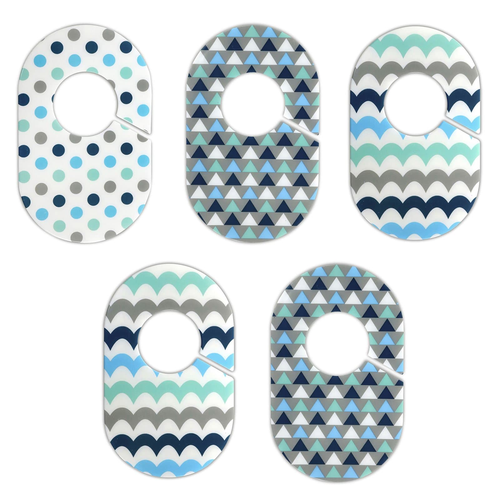 Blue and Green Nursery Closet Rod Organizers by Little Haven