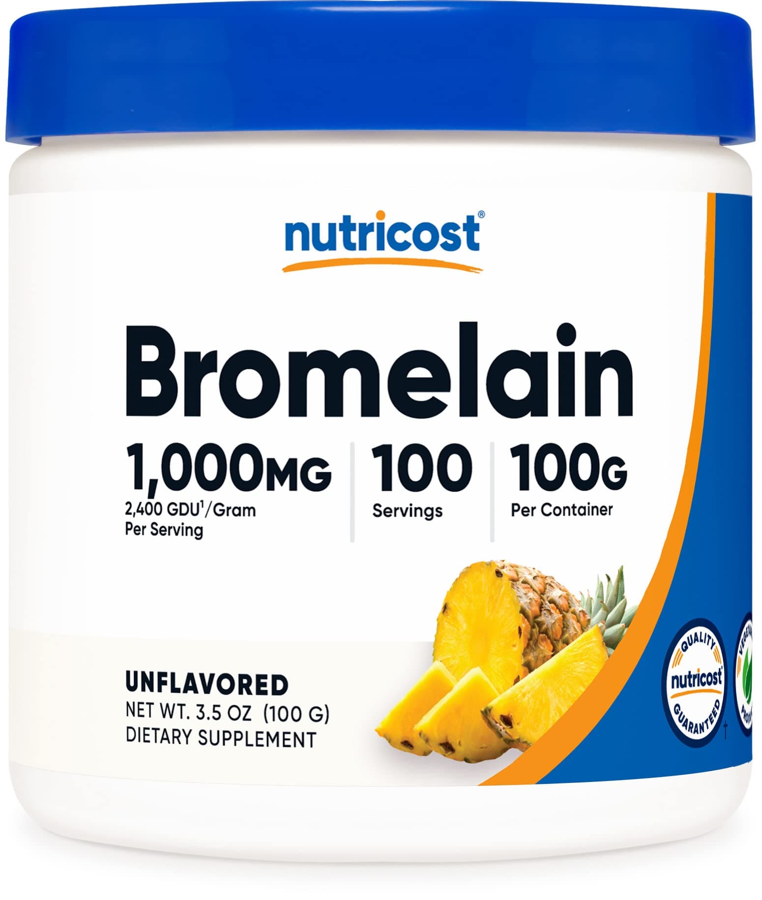 Nutricost Bromelain Powder 100 Grams - Bromelain (2400 GDU/g), Non-GMO, Vegan, Gluten Free