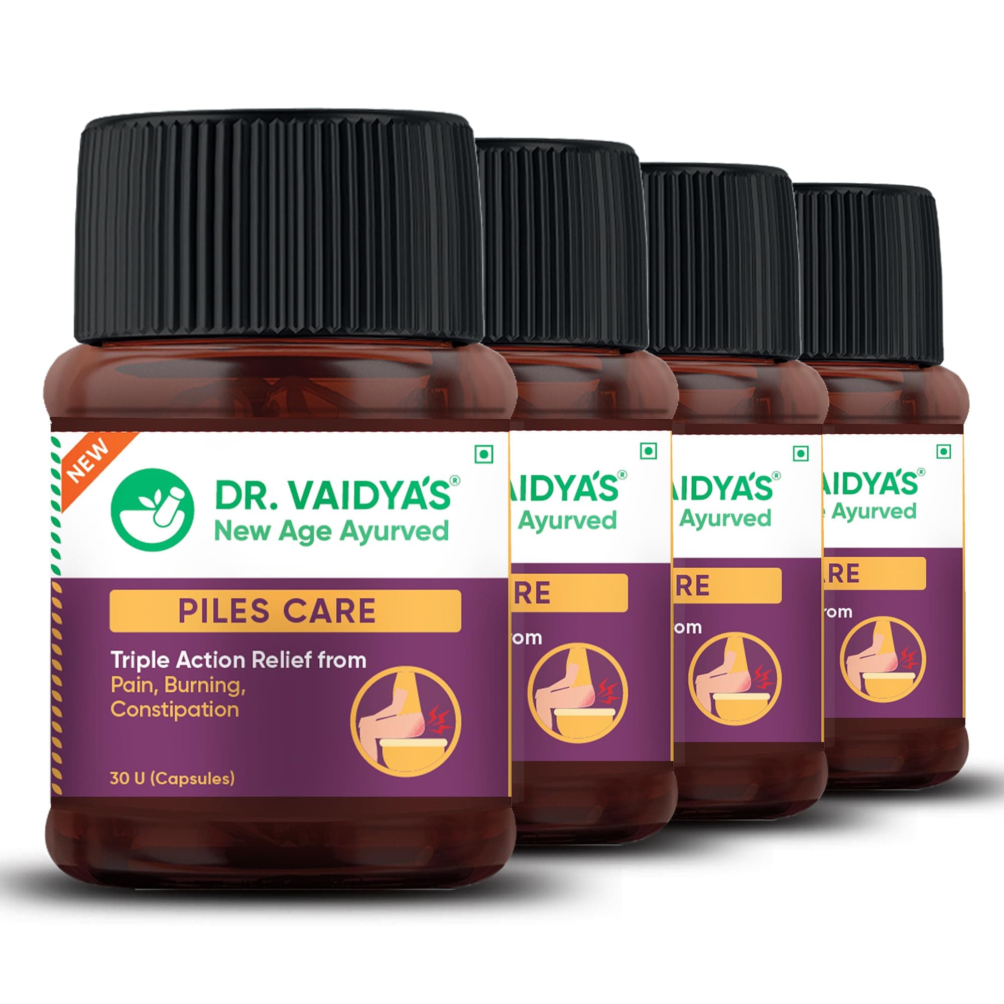 - Dr. Vaidya’s Piles Care Capsules | Ayurvedic Piles Medicine for Natural Relief from Hemorrhoids, Fissures & Fistula | Reduces Pain, Itching & Bleeding | With Nagkeshar | 30 Capsules, Pack of 4