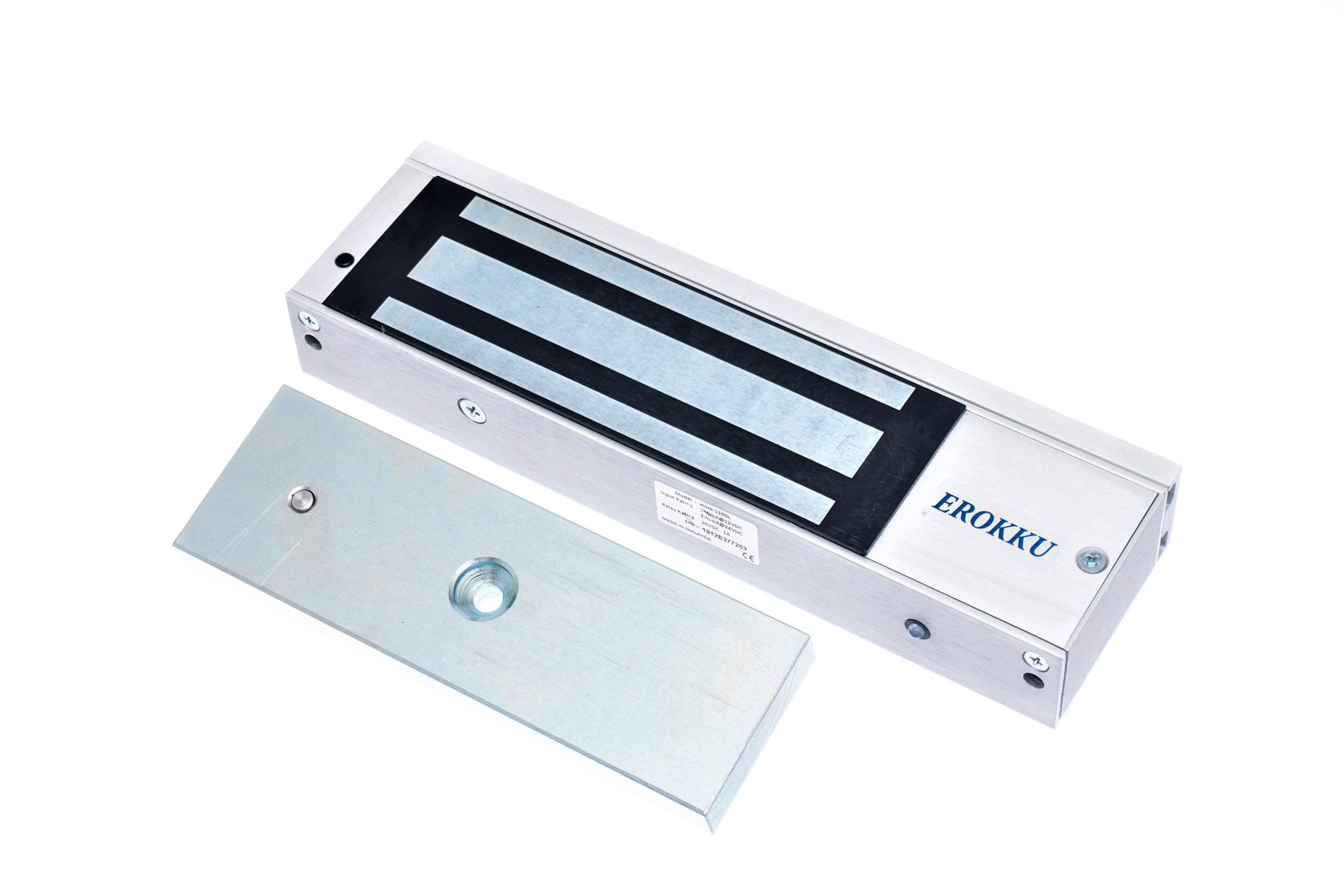 Erokku Electric Magnetic Door Lock | 1200 lbs/544 kg Electromagnetic | Electromagnetic Lock LED Green/Red | UL Certified |12/24V | Access Control | in-Swing & Out-Swing Doors | Security System