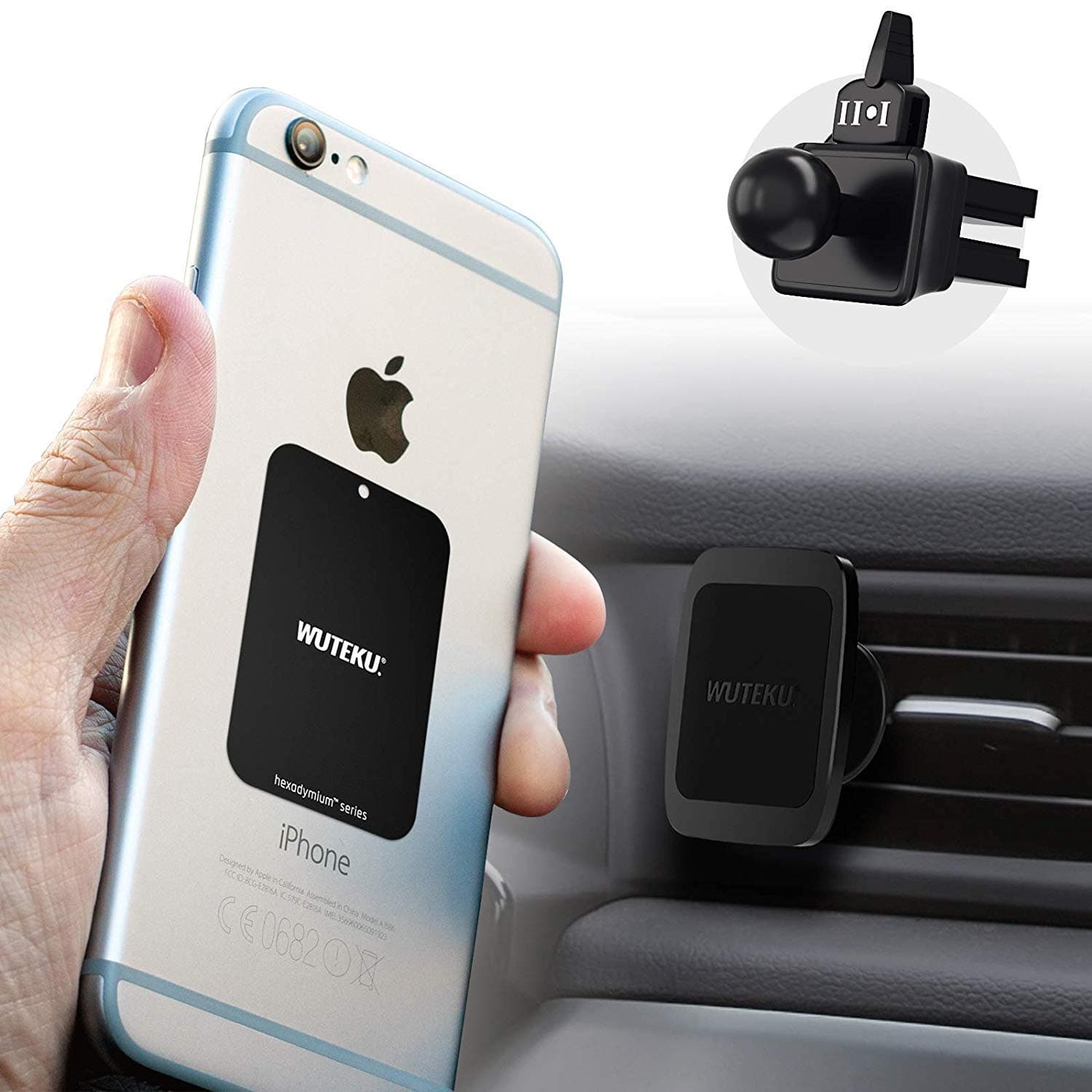 WUTEKU Magnetic Phone Vent Holder Kit For Car UPDATED with clip - Best Magnet Vent Mount - Compatible with iPhone XR, XS, X, 8, 7 and Galaxy S9, S8 by Pro Drivers