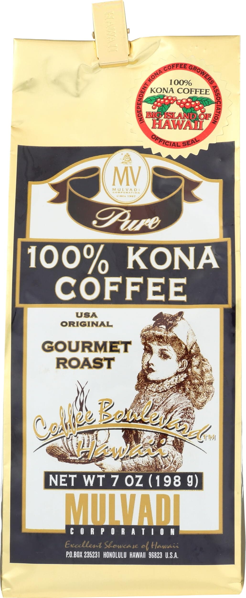 - Mulvadi 100% Ground Kona Coffee, 7 Oz