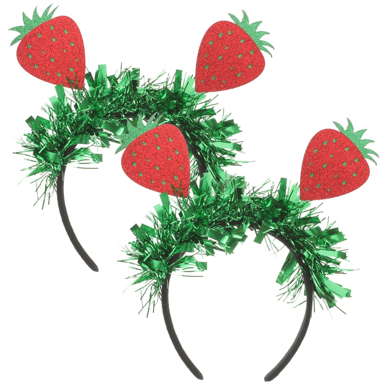 – Strawberry Headband Glitter Fruit Headband Head Boppers Cute Hairband Headpiece Lovely Hair Hoop for Carnival Mardi Gras Easter Home Strawberry Theme Party