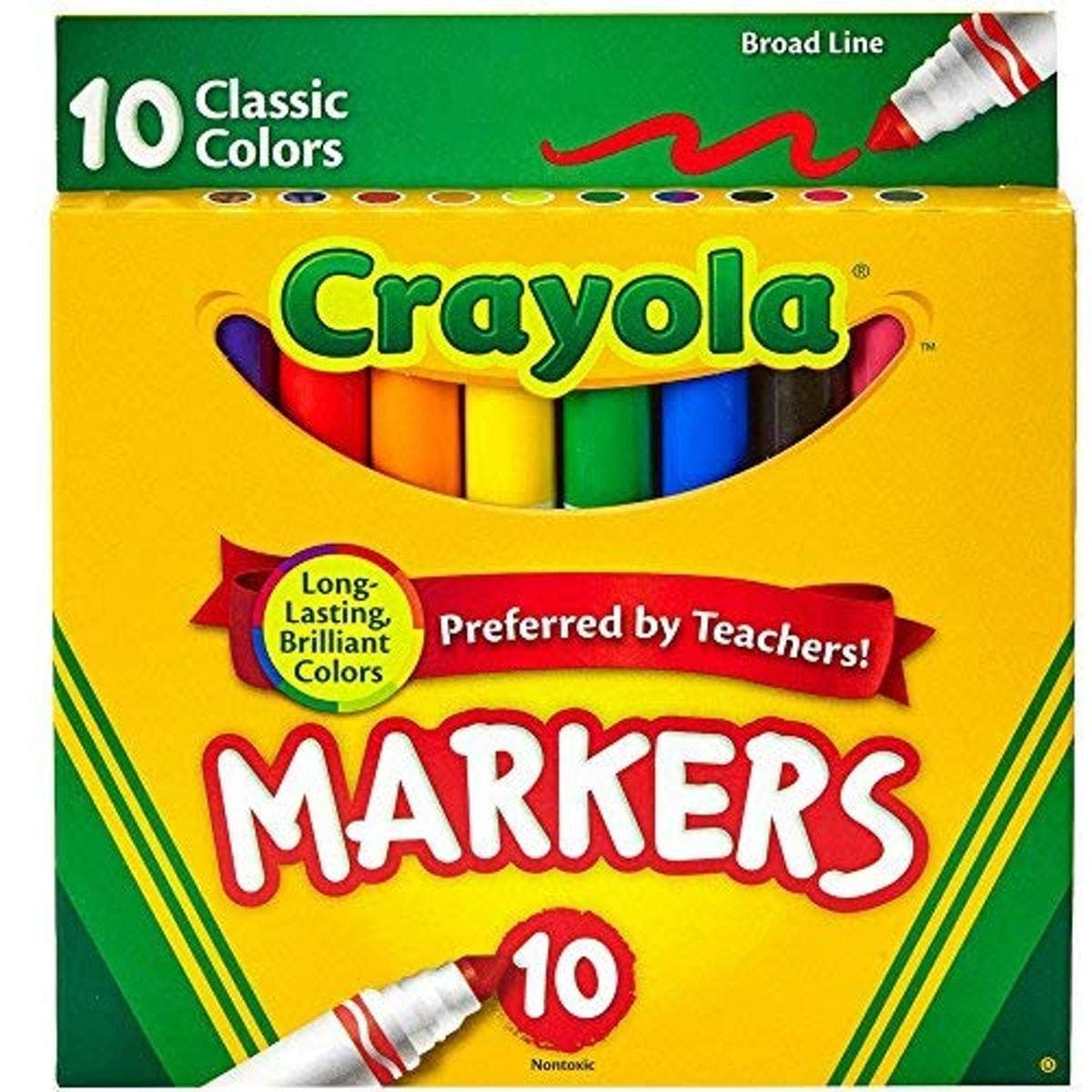 Broad Line Markers, Classic Colors 10 Each (Pack of 24)