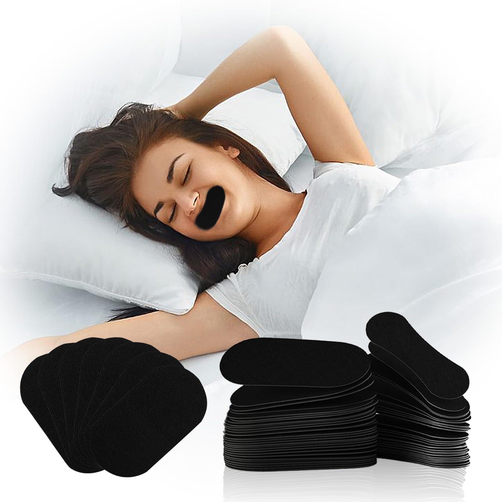 Sleeping Mouth Tape, Snoring Aids, 60PCS Mouth Tape for Snoring, Longevity Sleep Tape, Mouth Strips for Sleeping, Myotape for Women & Men, Hostage Tape for Reduce Mouth Breathing