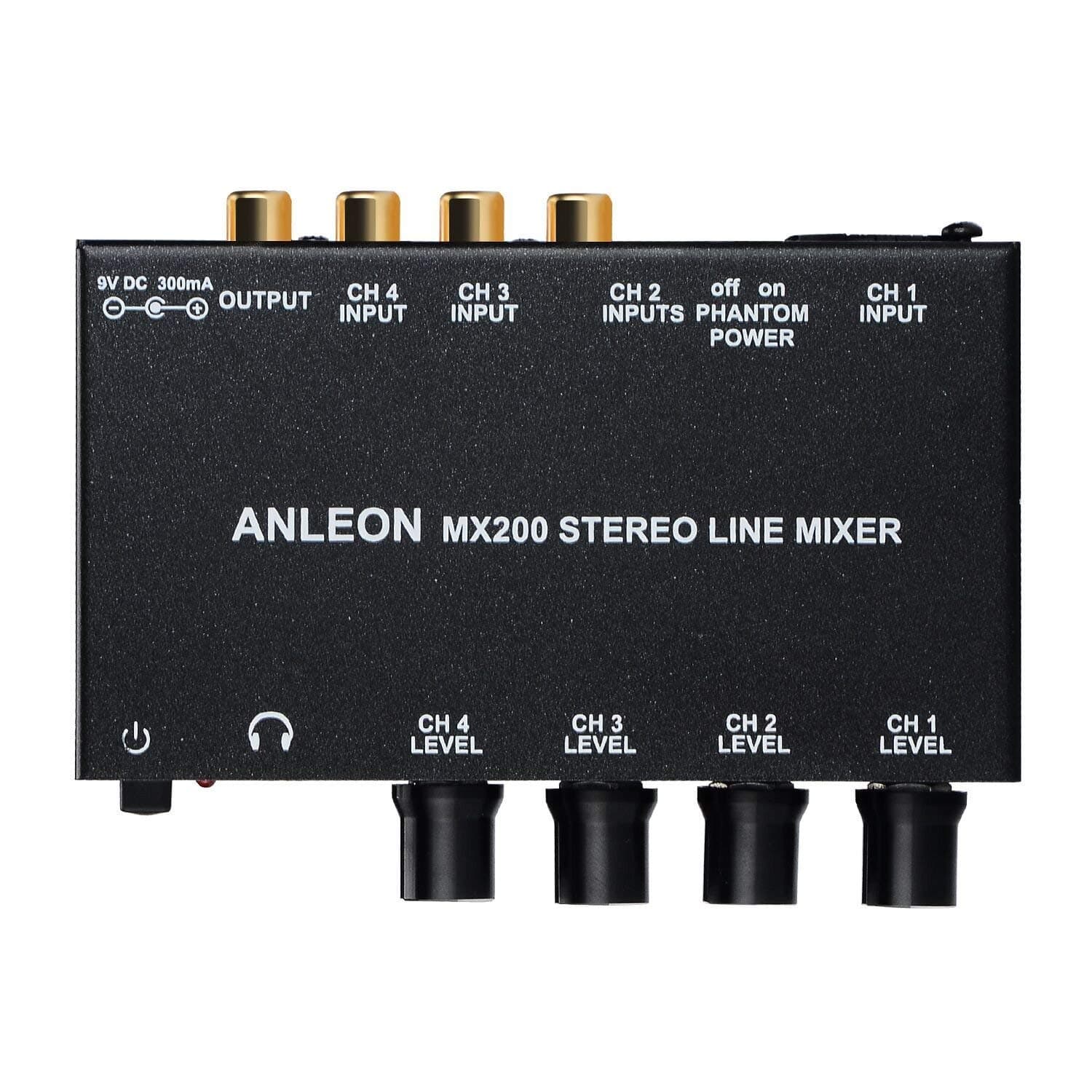 ANLEON Stereo Line Mixer four channel mixer, microphone XLR RCA mixes audio