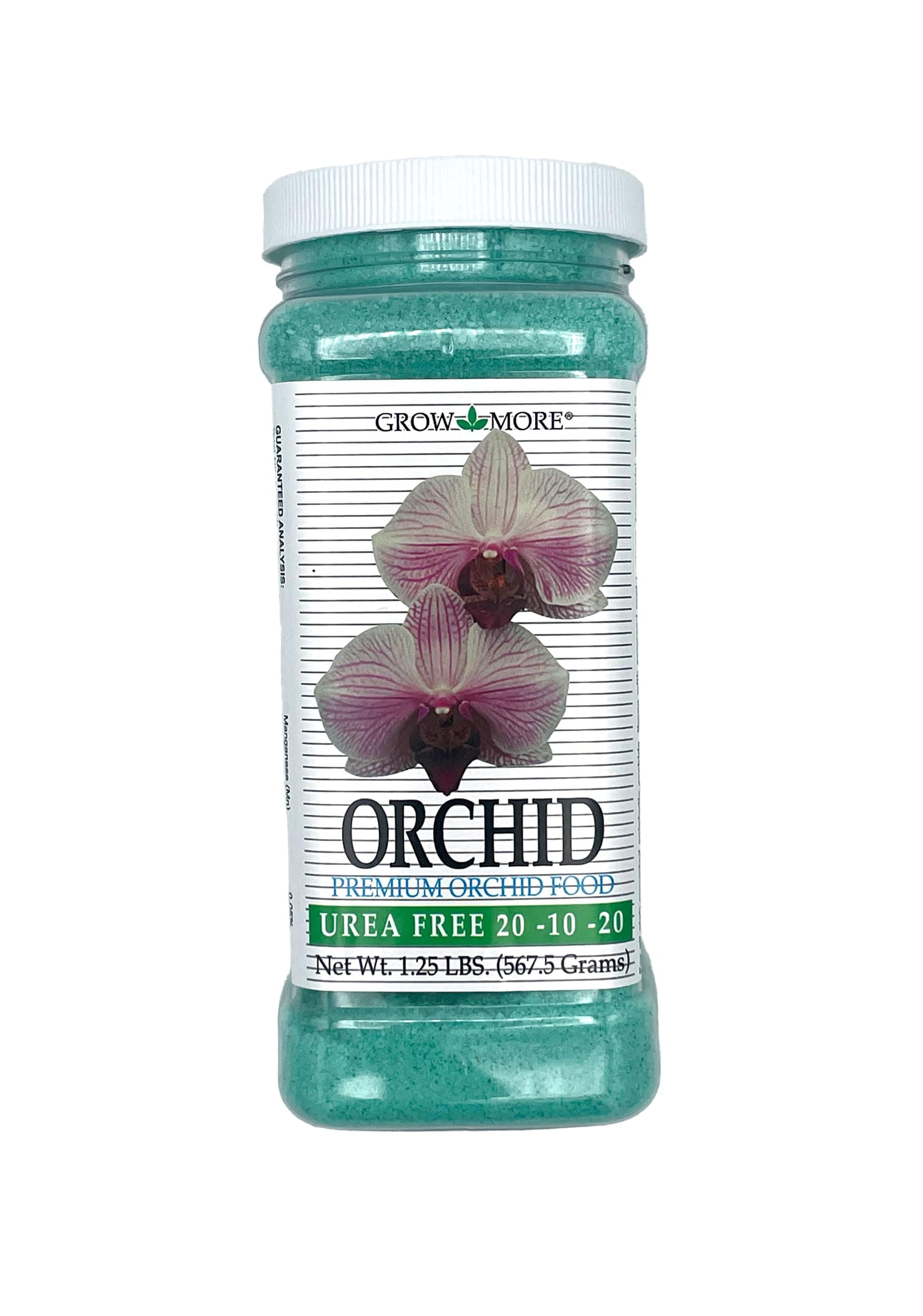Grow More Premium Urea Free 20-10-20 Orchid Food Fertilizer - 1.25lbs of Water Soluble Orchid Fertilizer for Longer, Healthier, and More Beautiful Blooms Year Round