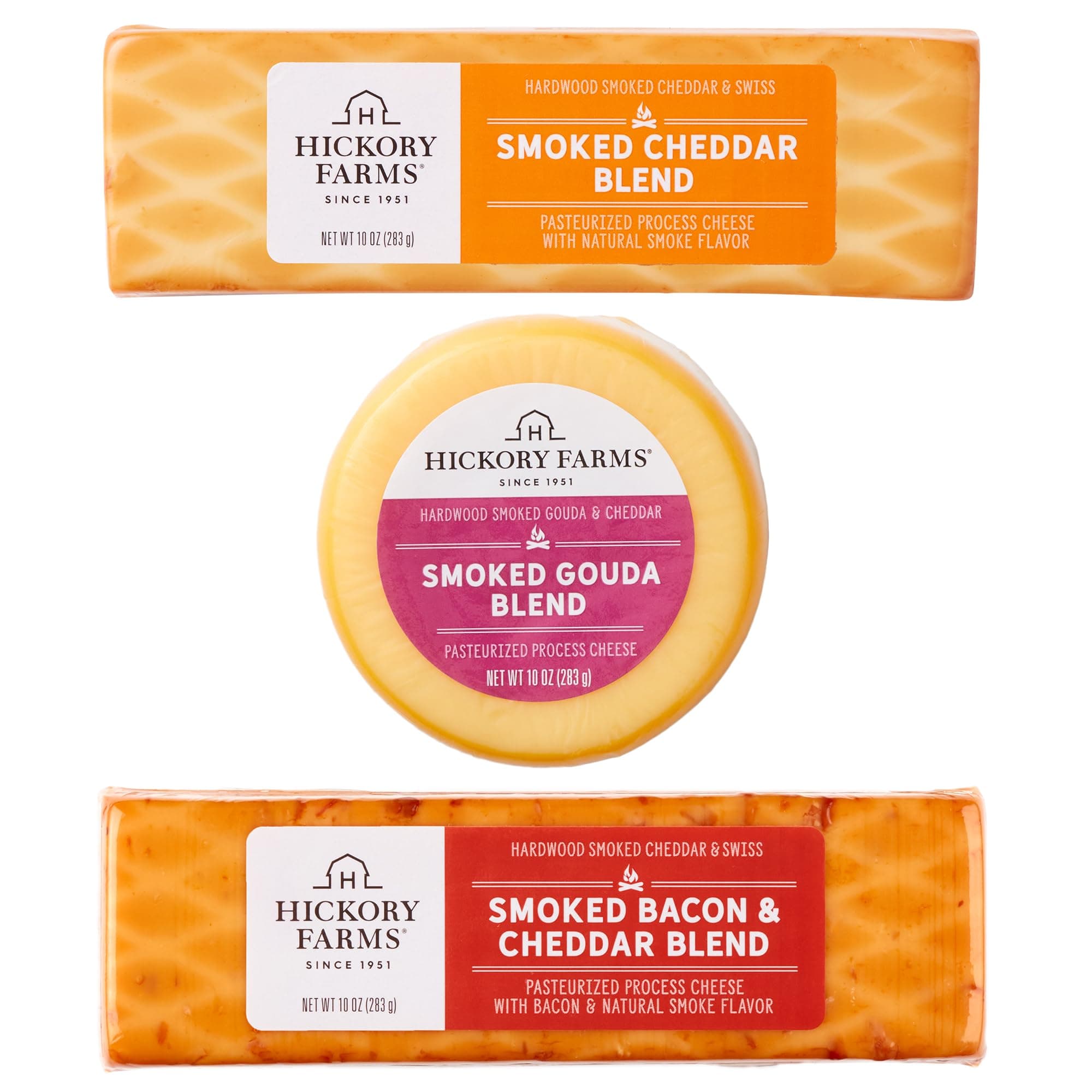 Hickory Farms Smoked Cheese Sampler - 3 Pack | Gourmet Charcuterie Variety, Perfect for Charcuterie Boards