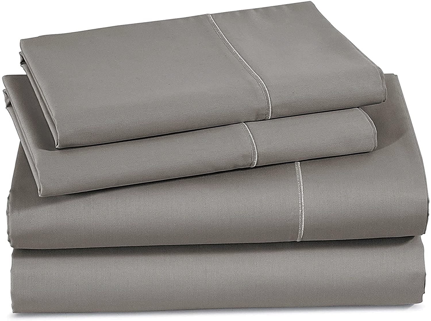 LANE LINEN Queen Size Bed Sheets Set – 600 Thread Count 100% Natural Cotton Cooling Sheets, Hotel Luxury Soft Sateen Finish, Snug Fit 15" Deep Pocket Elasticized Fitted Sheet – CharcoalOEKO-TEX STANDARD 100