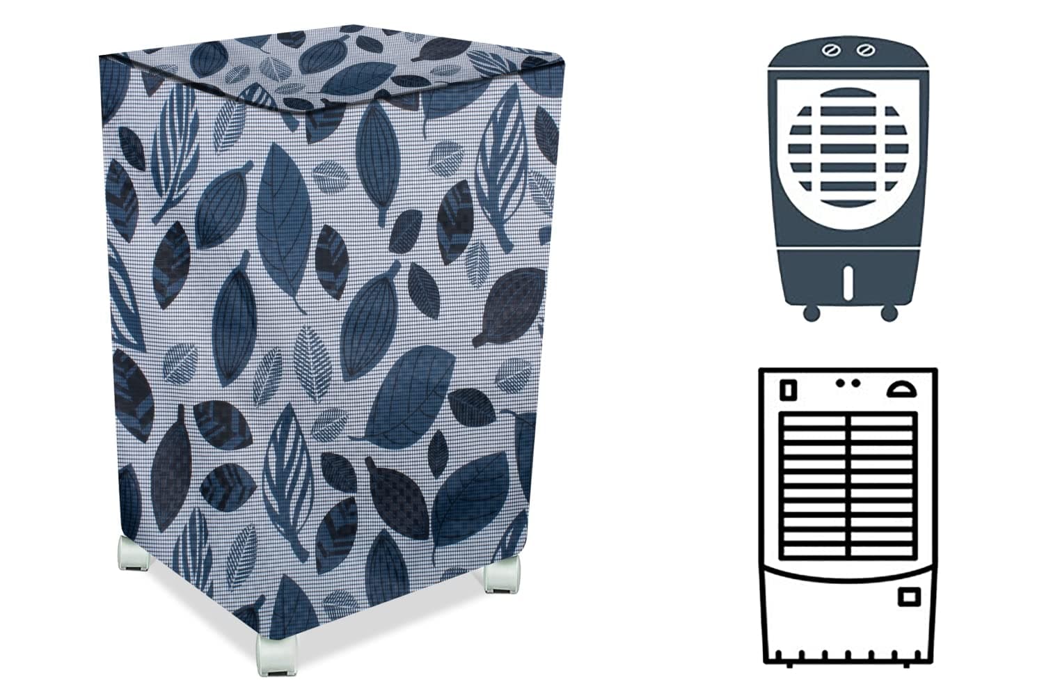 Stylista Cooler Cover Compatible for Bajaj DC 55 DLX 54 Liter Medium Tower Cooler Ditzy Pattern Grey Base