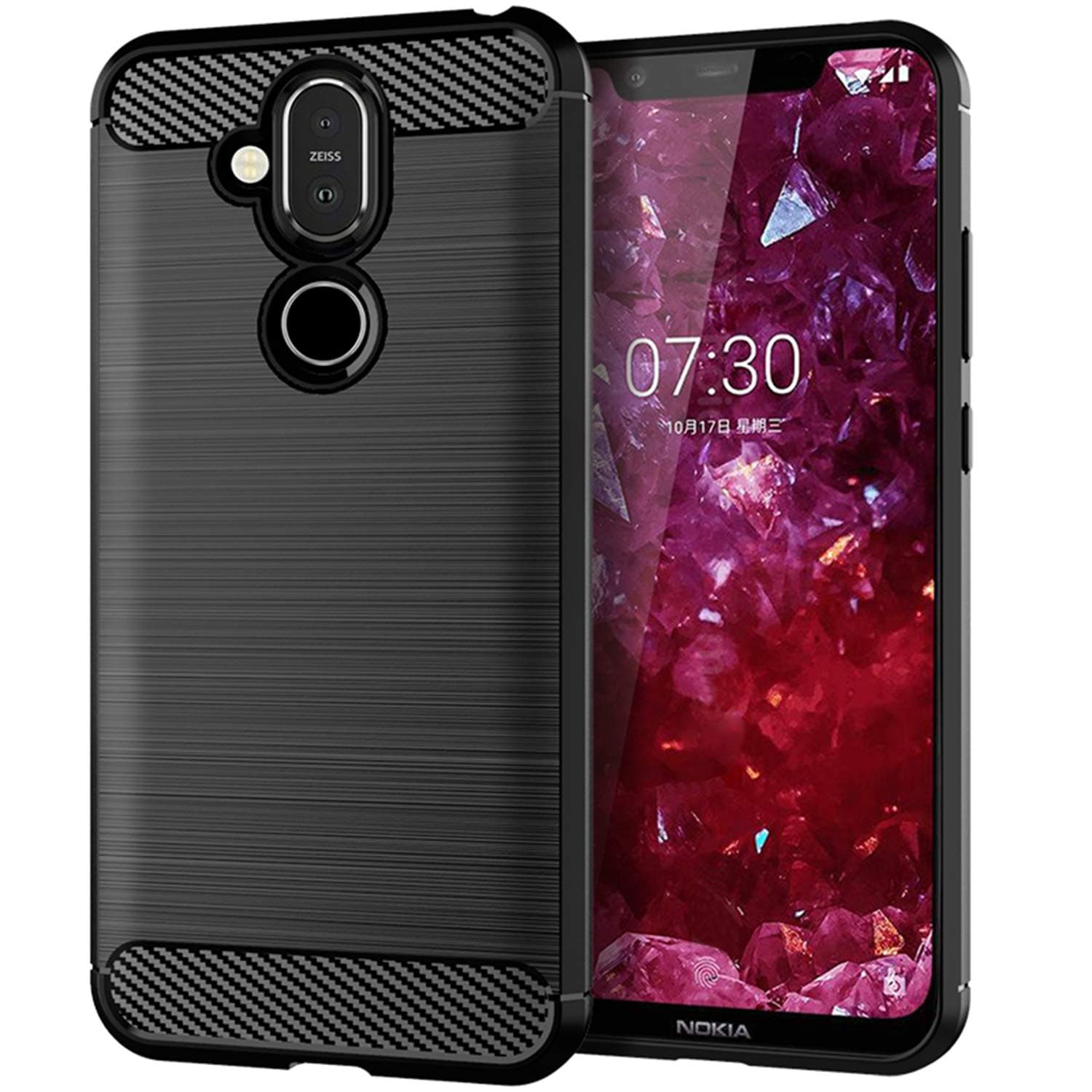 Nokia 8.1 Case, Nokia X7 Case, LuckyMi TPU Shock Absorption Technology Full Protective Case Cover for Nokia 8.1 (Nokia X7) Smartphone (Black)