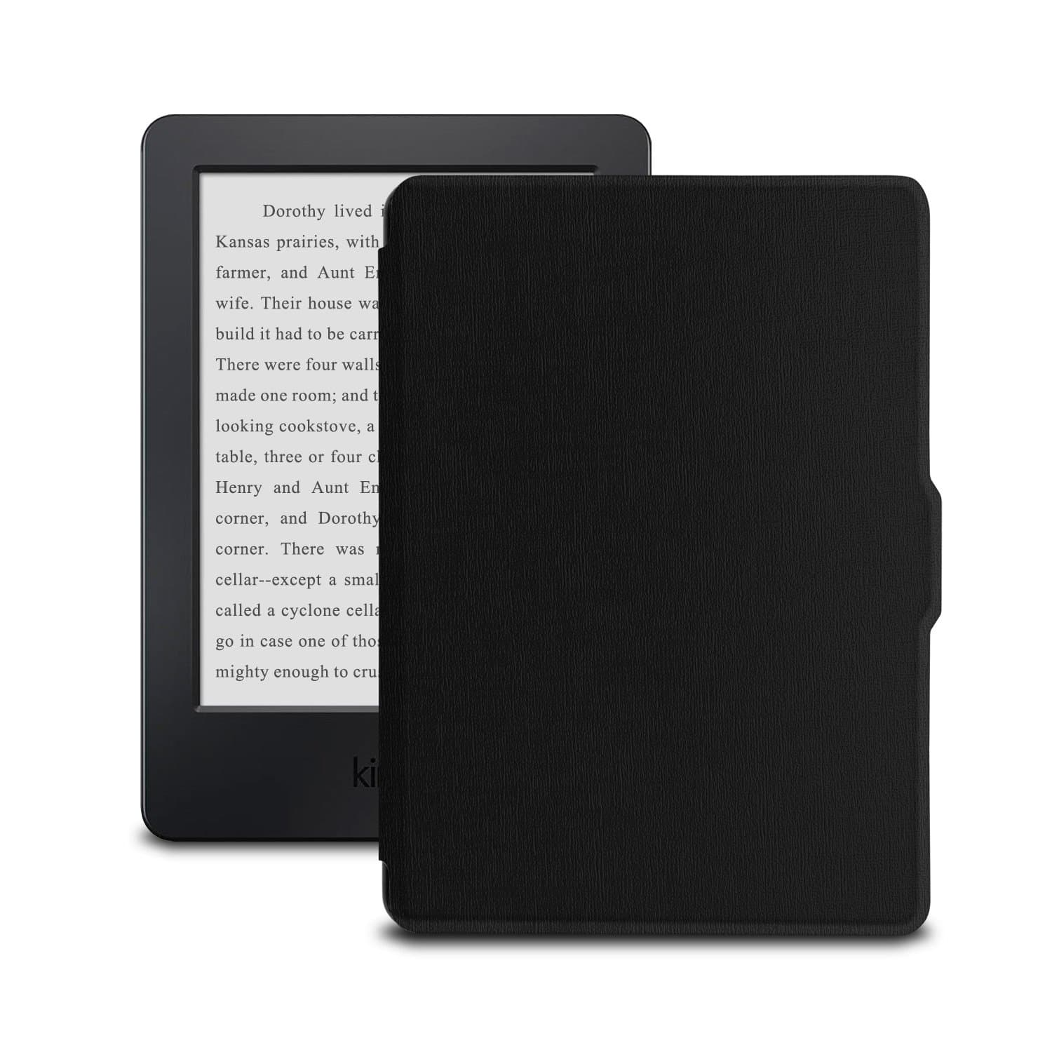 NUYEA Case for Kindle E-Reader (8th Generation 2016) - Ultra Slim PU Leather Smart Cover with Auto Wake/Sleep Features for Amazon All-New Kindle (6" Display, 8th Gen 2016 Release) (Black)