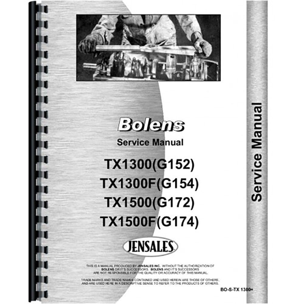 Service Manual for Bolens TX1500 Tractor (Diesel) (G172-2 Wheel Drive)