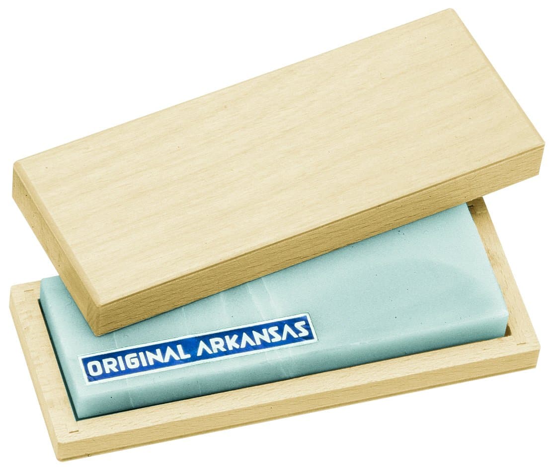 Herbertz Adult Genuine Arkansas Stone, 20 x 5 cm, in Wooden Box, Sharpening Products, Multi-Colour, One Size