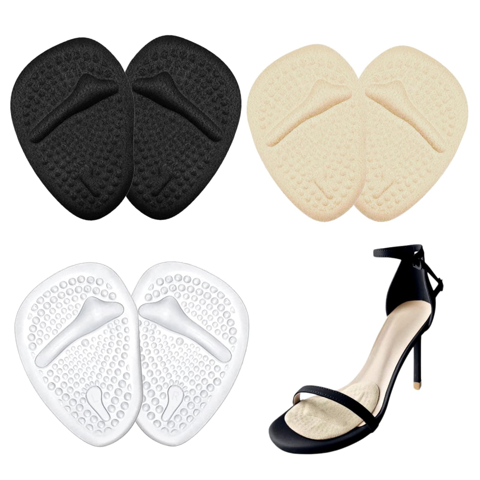 EACOZYMetatarsal Pads Women, Ball of Foot Cushions, 3 Pairs Gel Pads Shoe Inserts for Pain Relief and All Day Comfort