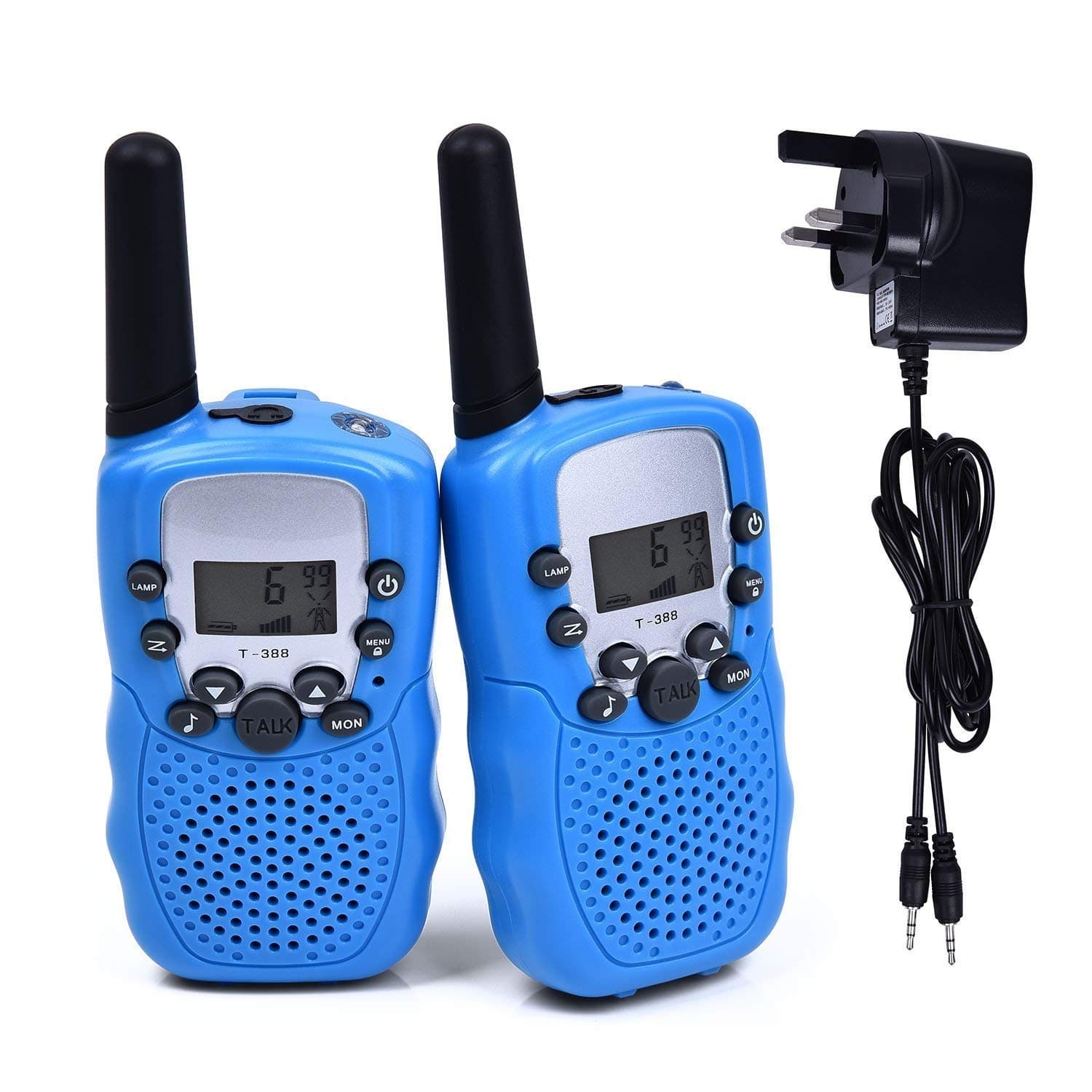 Kids Walkie-Talkies - LOMOO PMR 446MHz 8 Channels Rechargeable Two Way Radios with 8 Rechargable Batteries and a Charger- (1 Pair, Blue)