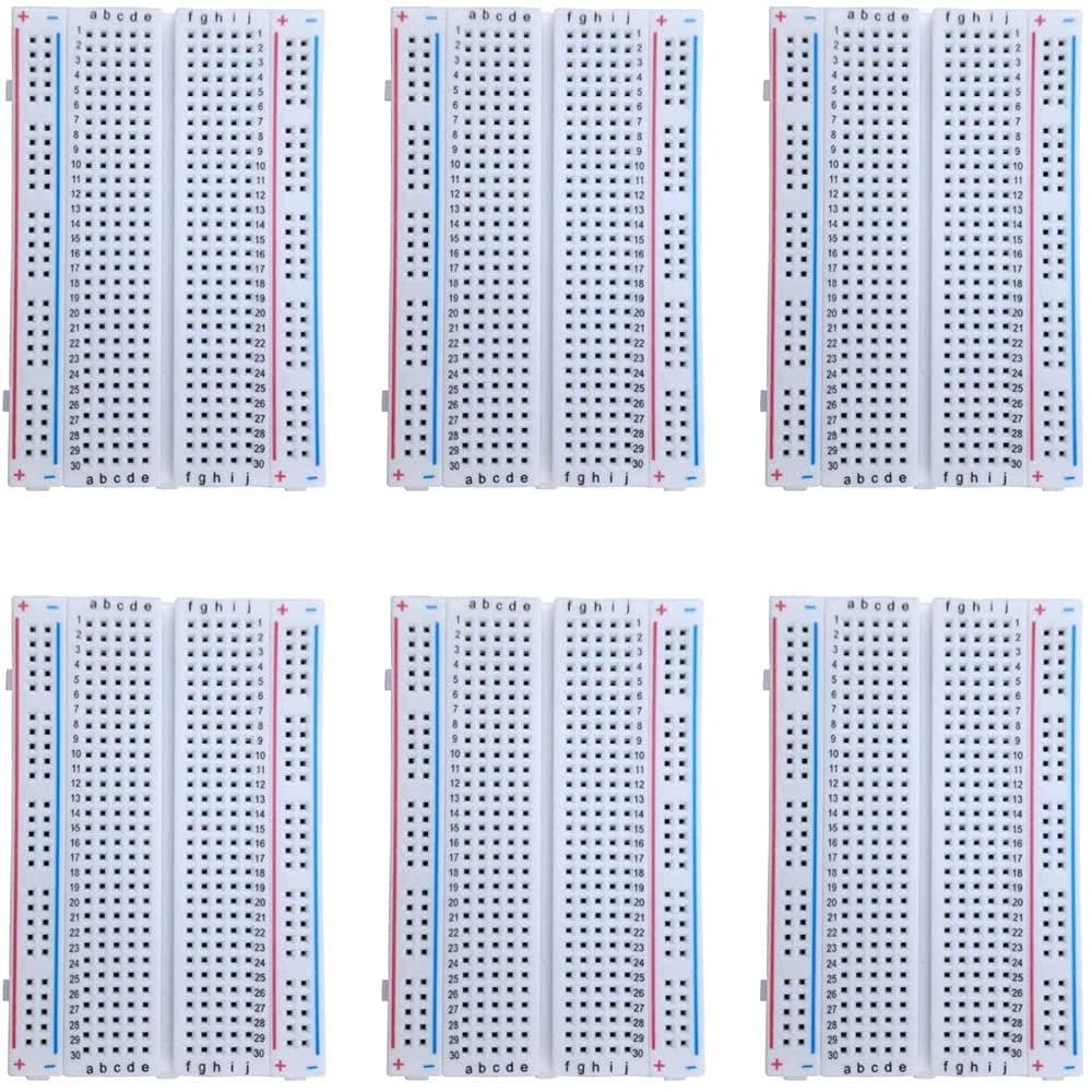 MMOBIEL 6pcs PCB 400 Points Solderless for Prototype Model Compatible with Arduino Home Projects Raspberry Pi 2 3 4 Distribution Connection Block Shield