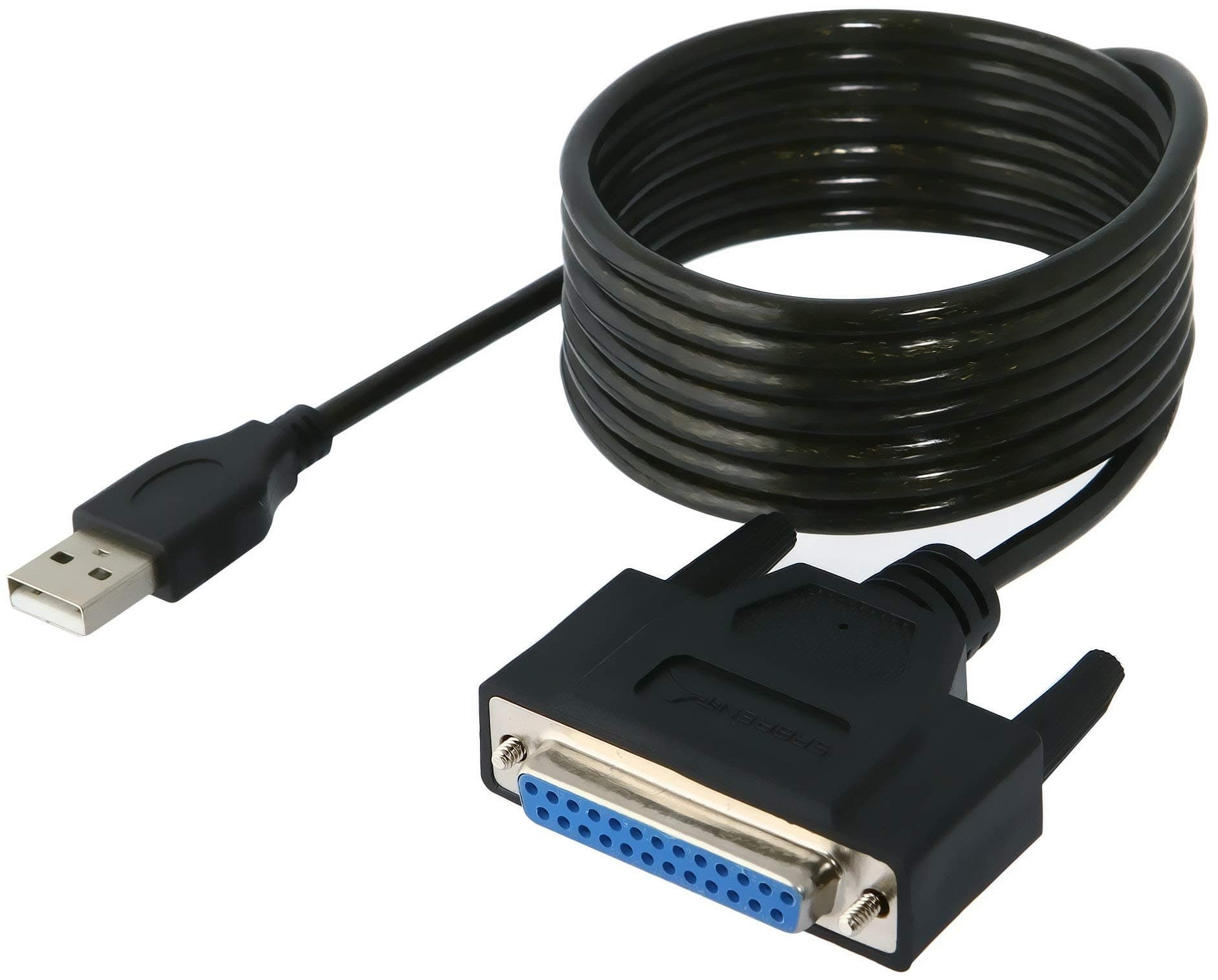 SABRENT Printer Cable, USB to Parallel Adapter (1.8m), DB25 IEEE-1284 Parallel Printer Cable Adapter with thumbscrews Connectors, Compatible with most printers (CB-DB25)